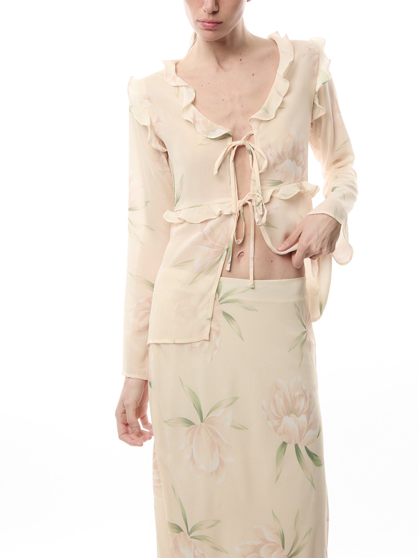 Leoni Ruffle Chiffon Top