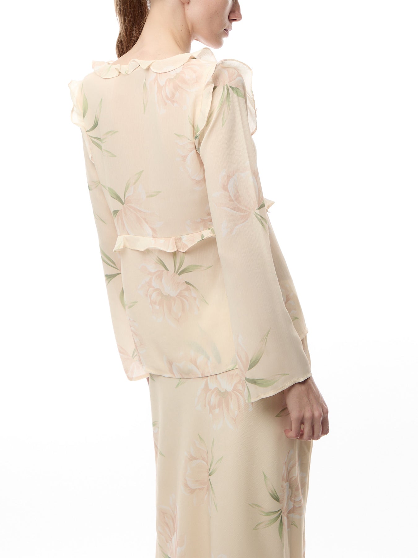 Leoni Ruffle Chiffon Top