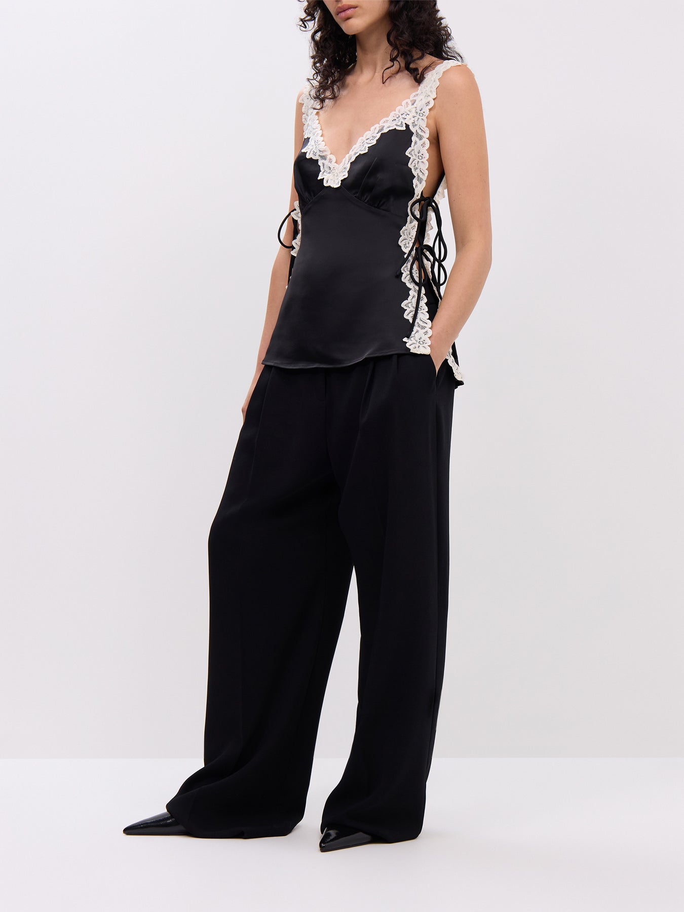 Franca Lace Insert Satin Cami Top