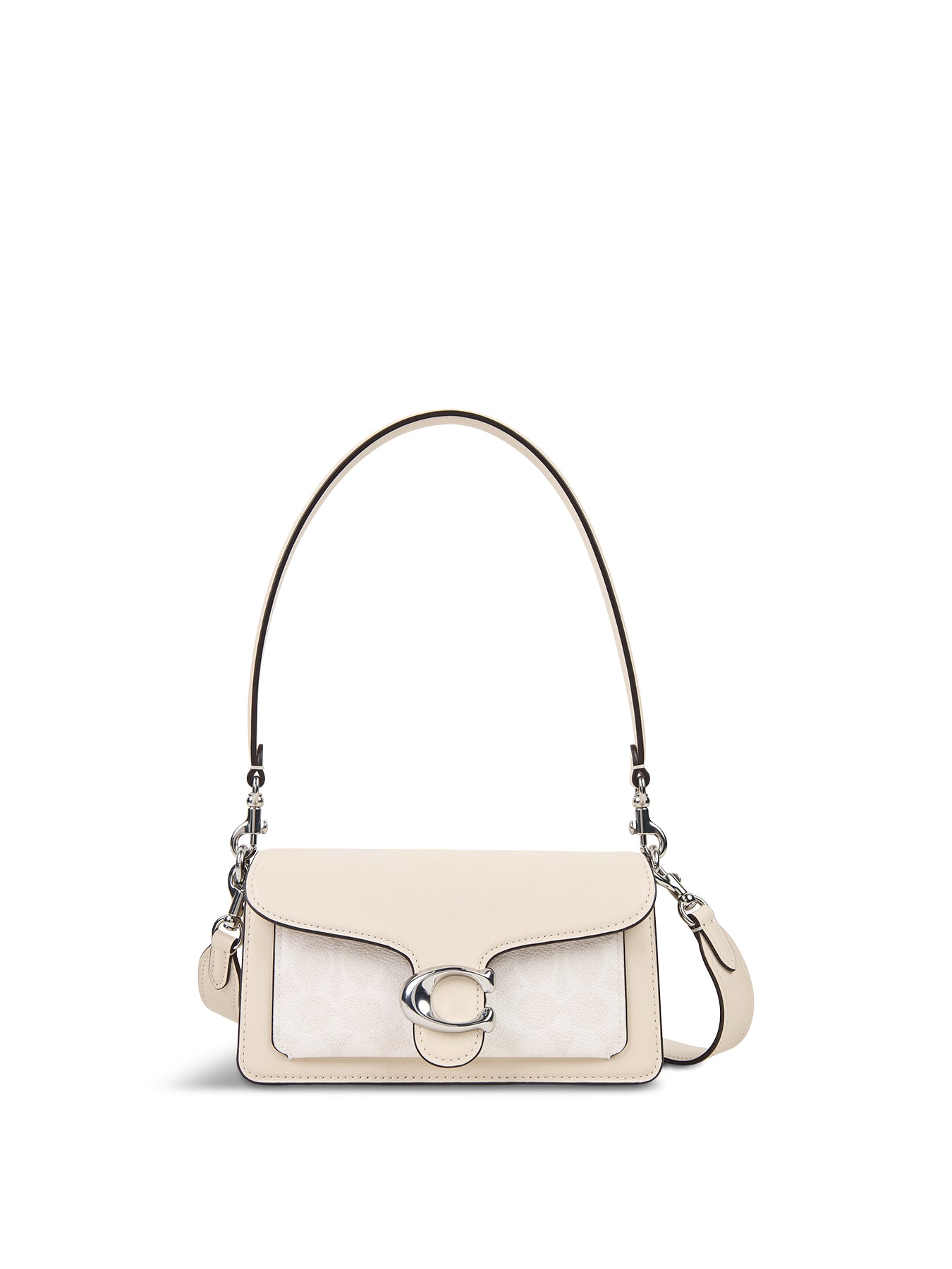 Tabby Shoulder Bag 20 Coated Canvas Signature White Chalk