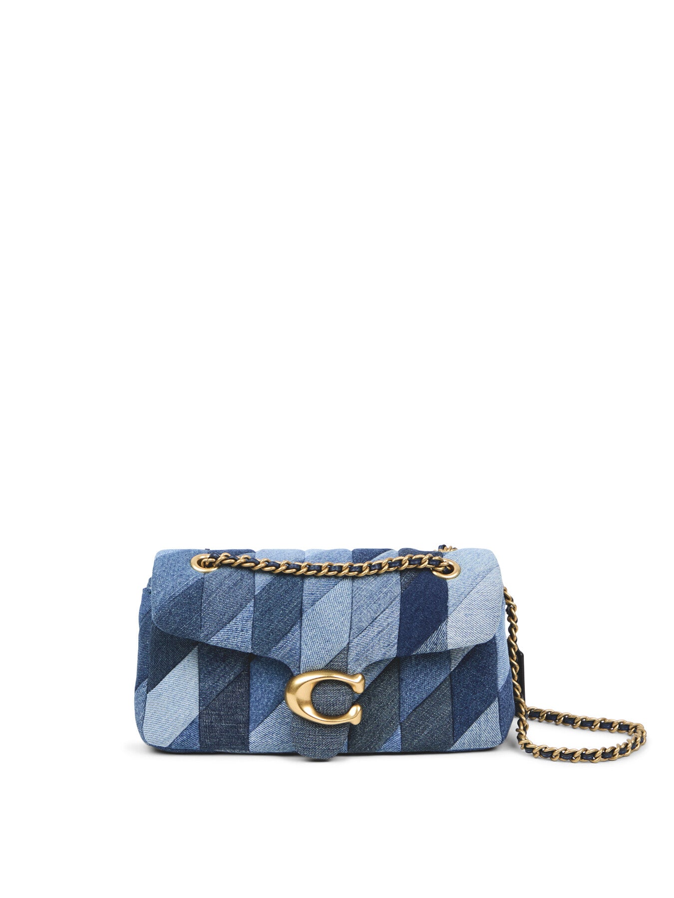Tabby Shoulder Bag 26 With Patchwork Quilting Denim Multi
