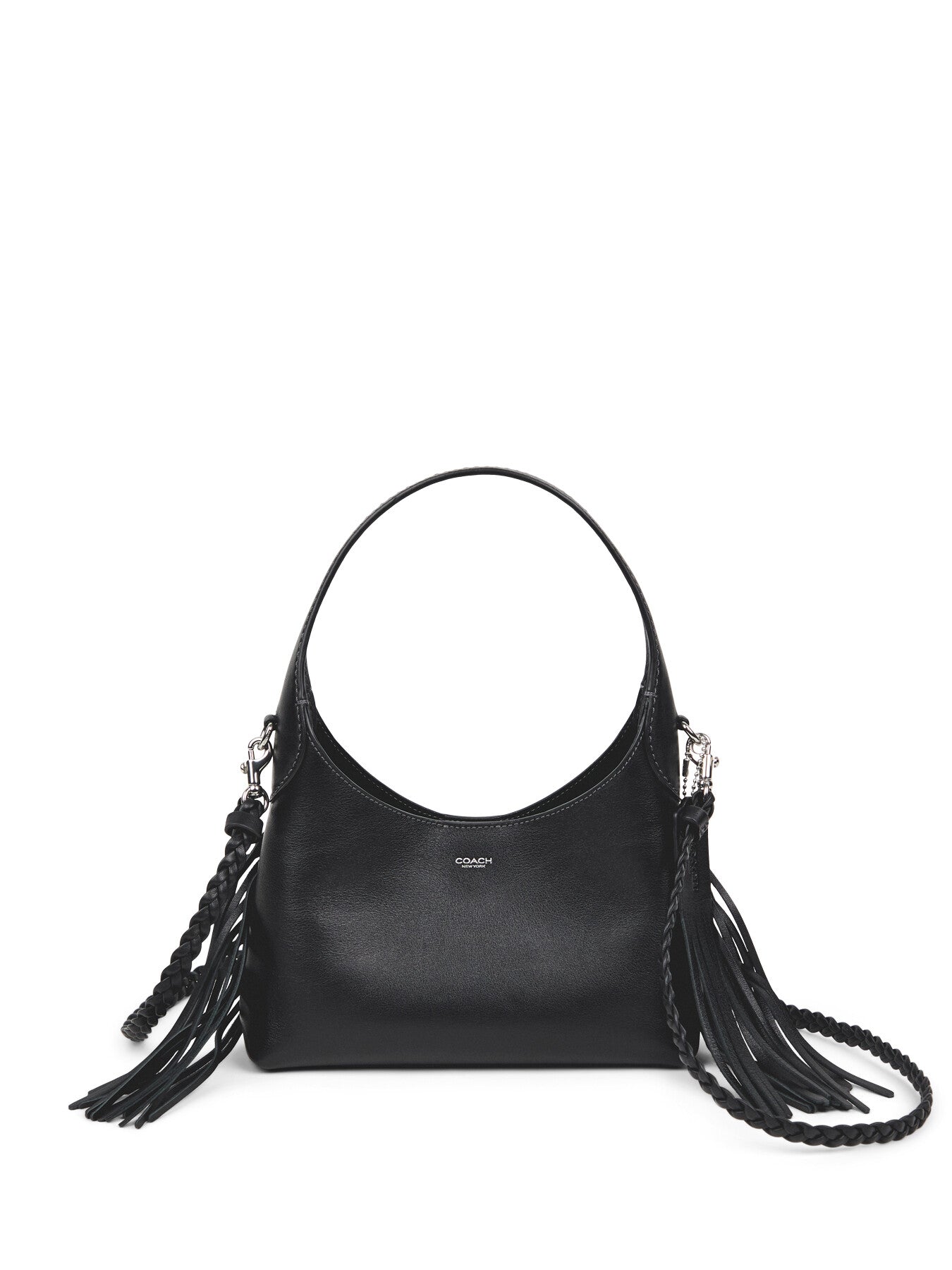 Brooklyn Shoulder Bag 23 with Fringe Detailing Black