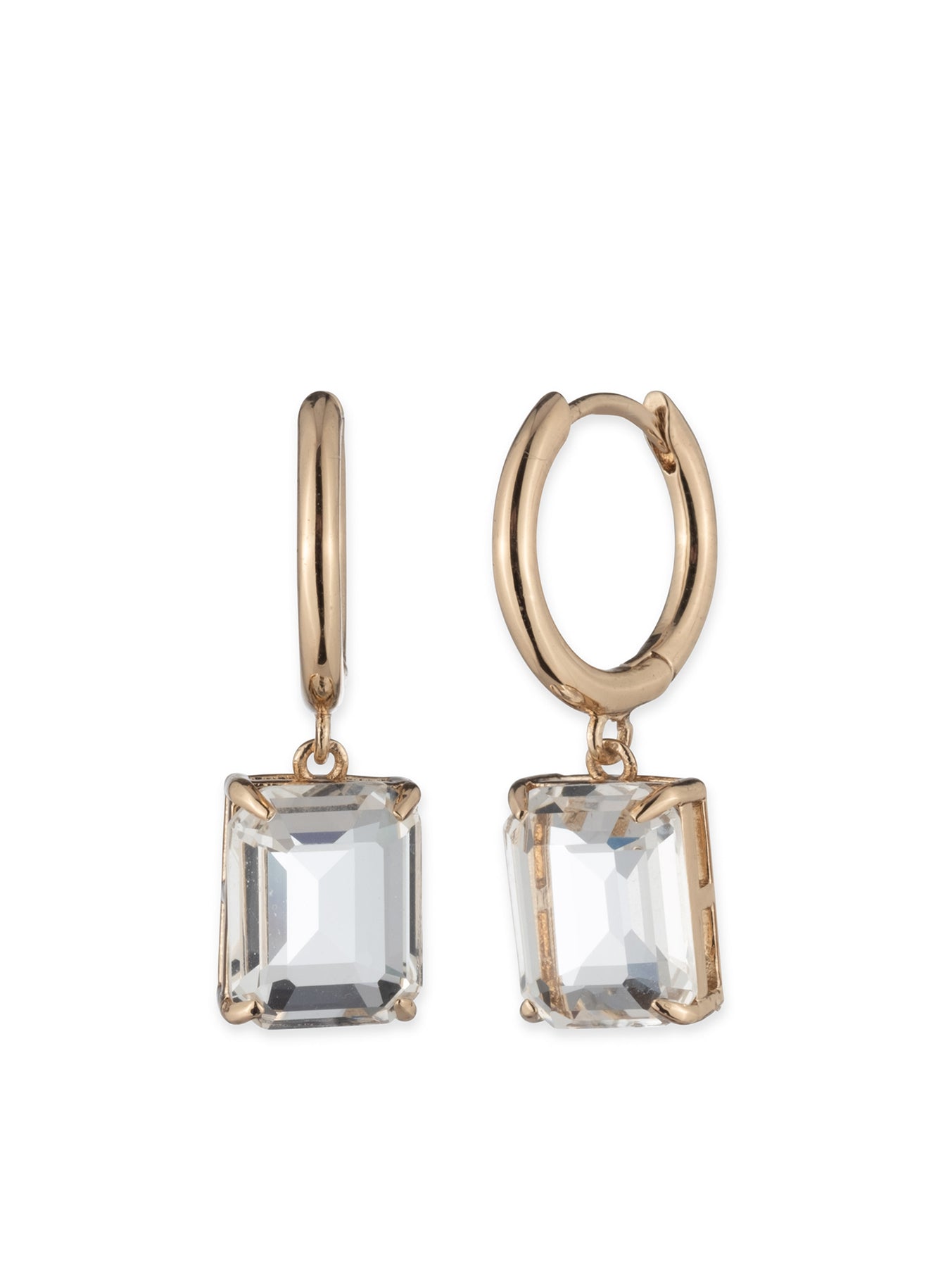 Pe Stone Huggie Drop-Gldcry Earrings
