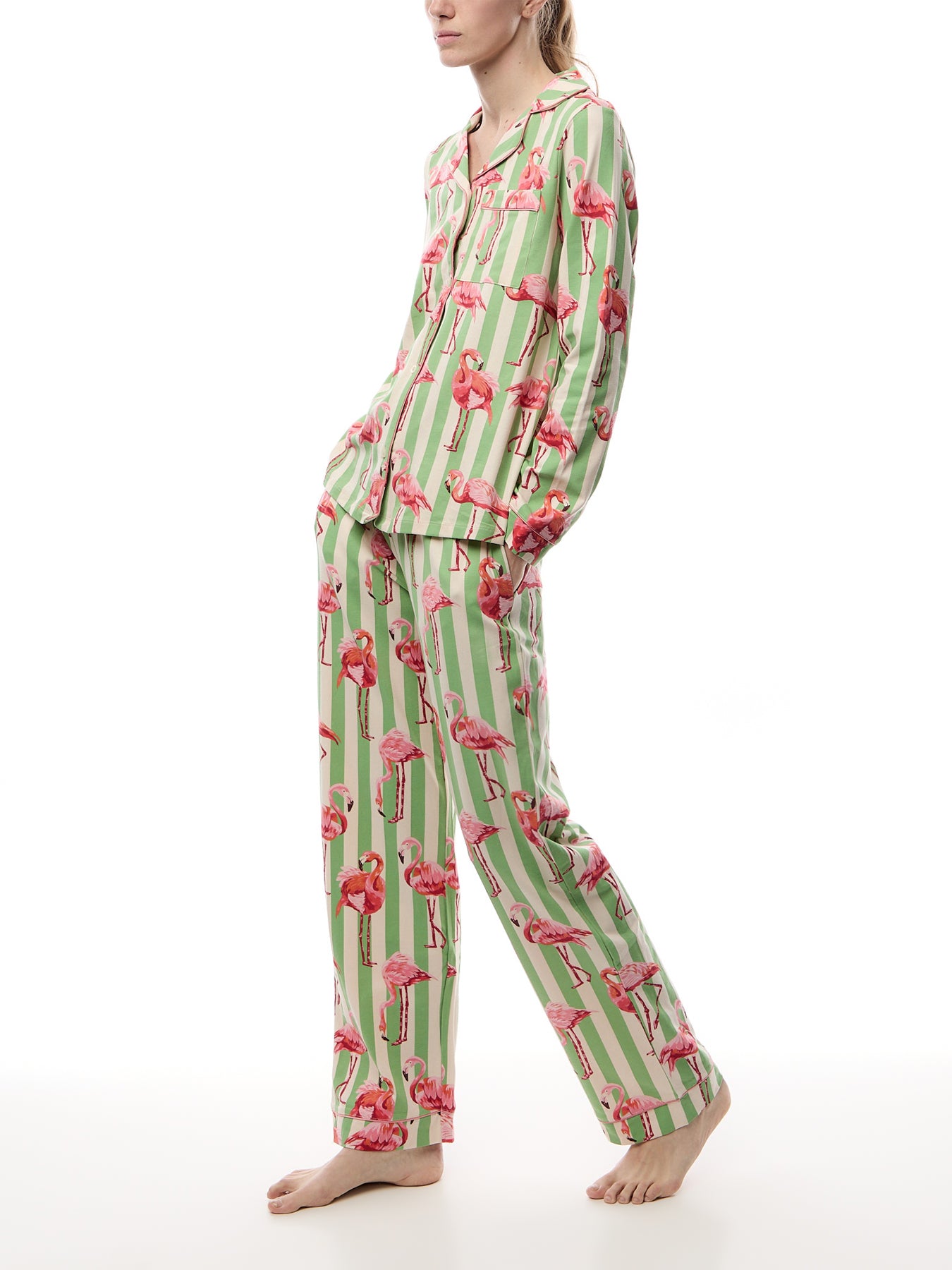 Flamingo Stripe Long Set