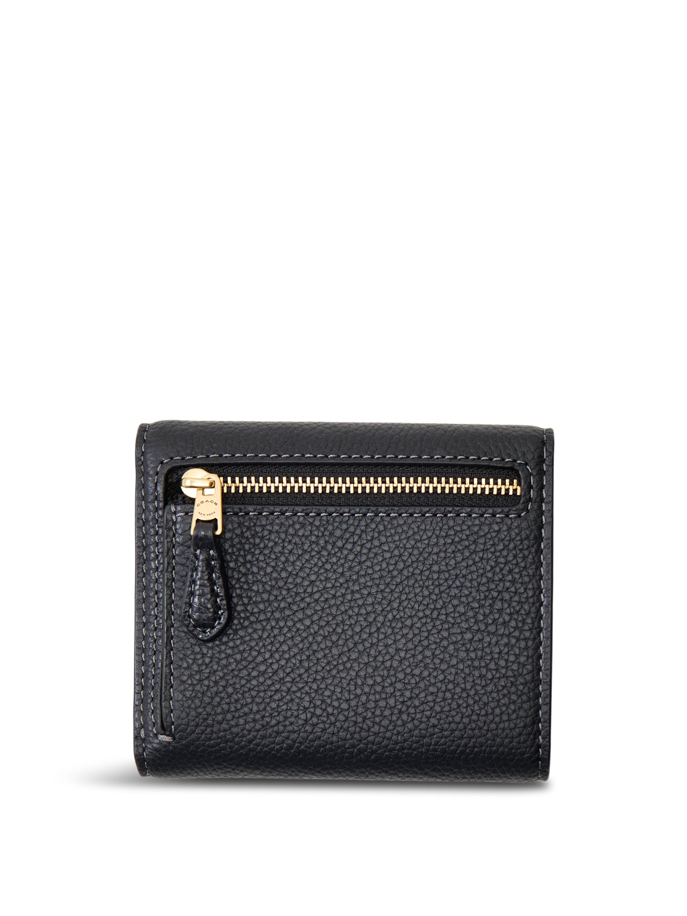 Leather Essential Small Flap Wallet Black