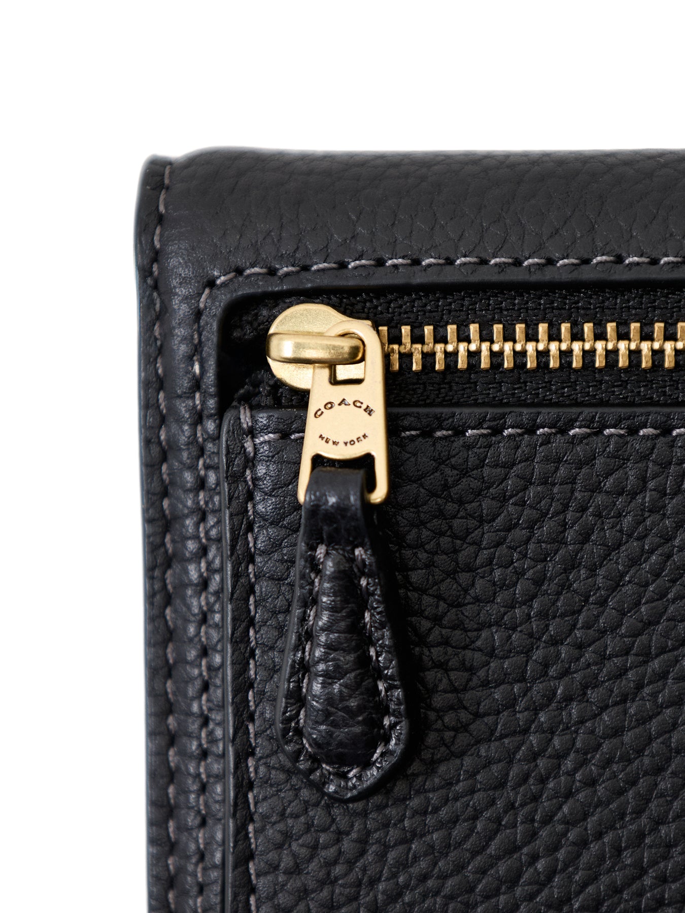 Leather Essential Small Flap Wallet Black