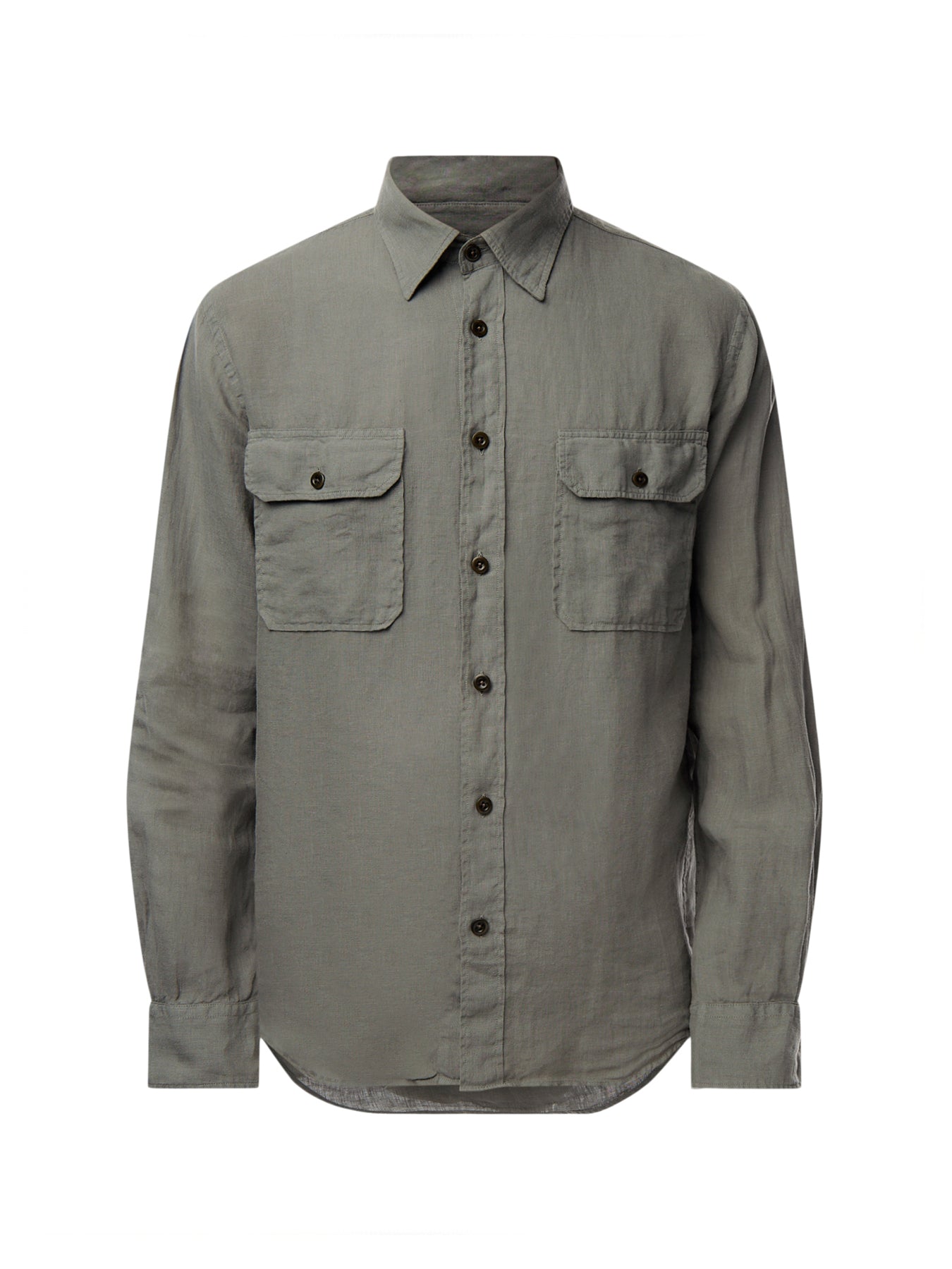 Two Pocket Linen Play Pat Woven Shirt