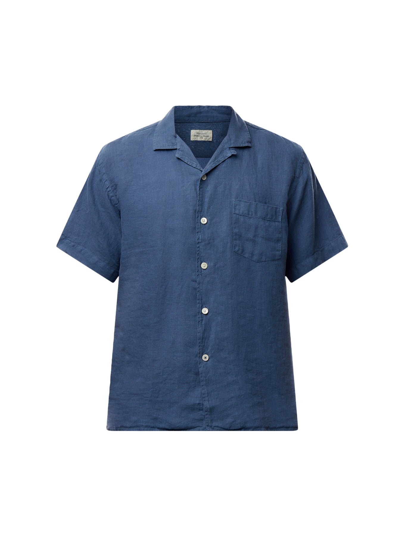 Revere Collar Linen Palm Mc Woven Shirt