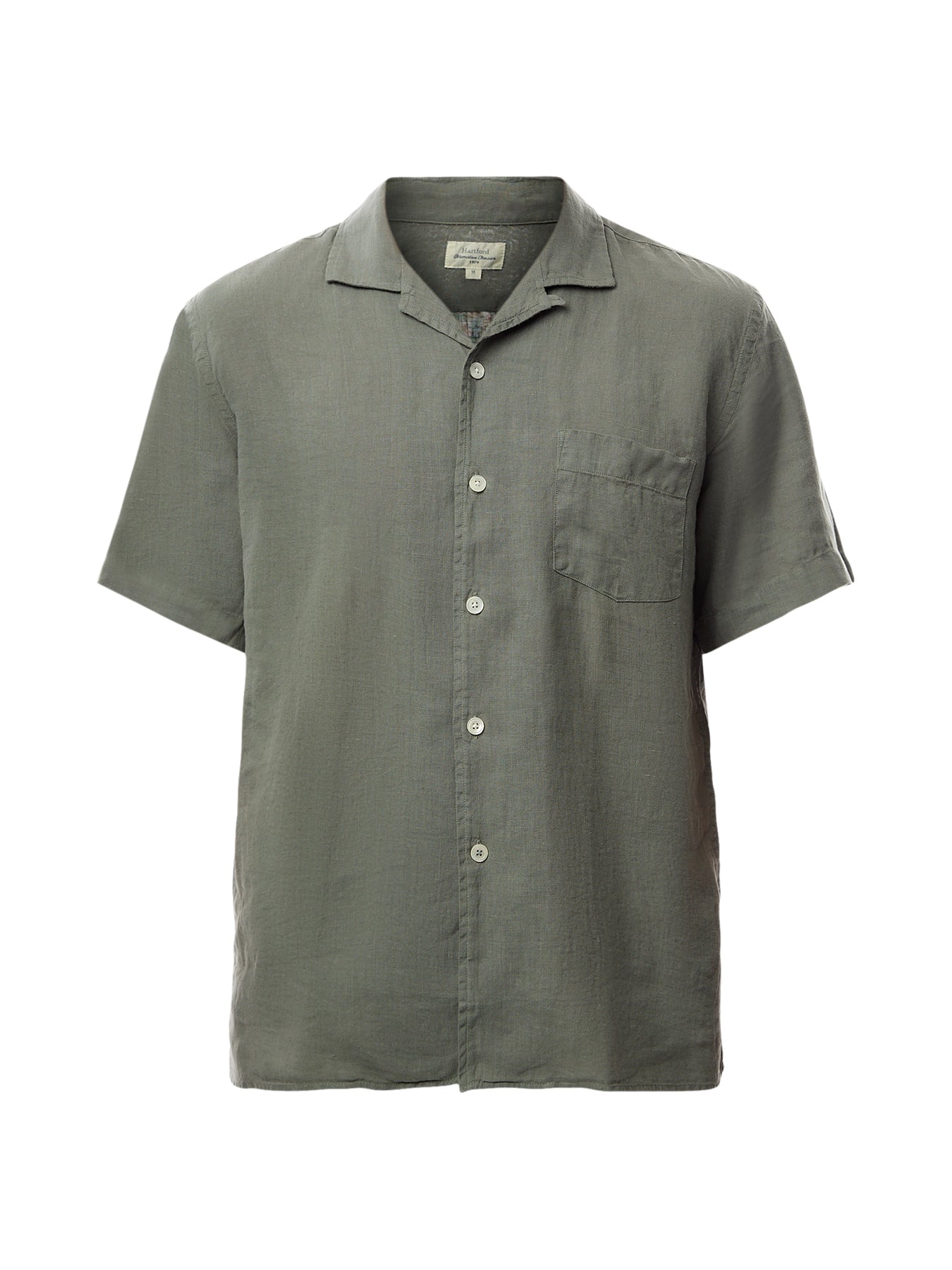 Revere Collar Linen Palm Mc Woven Shirt