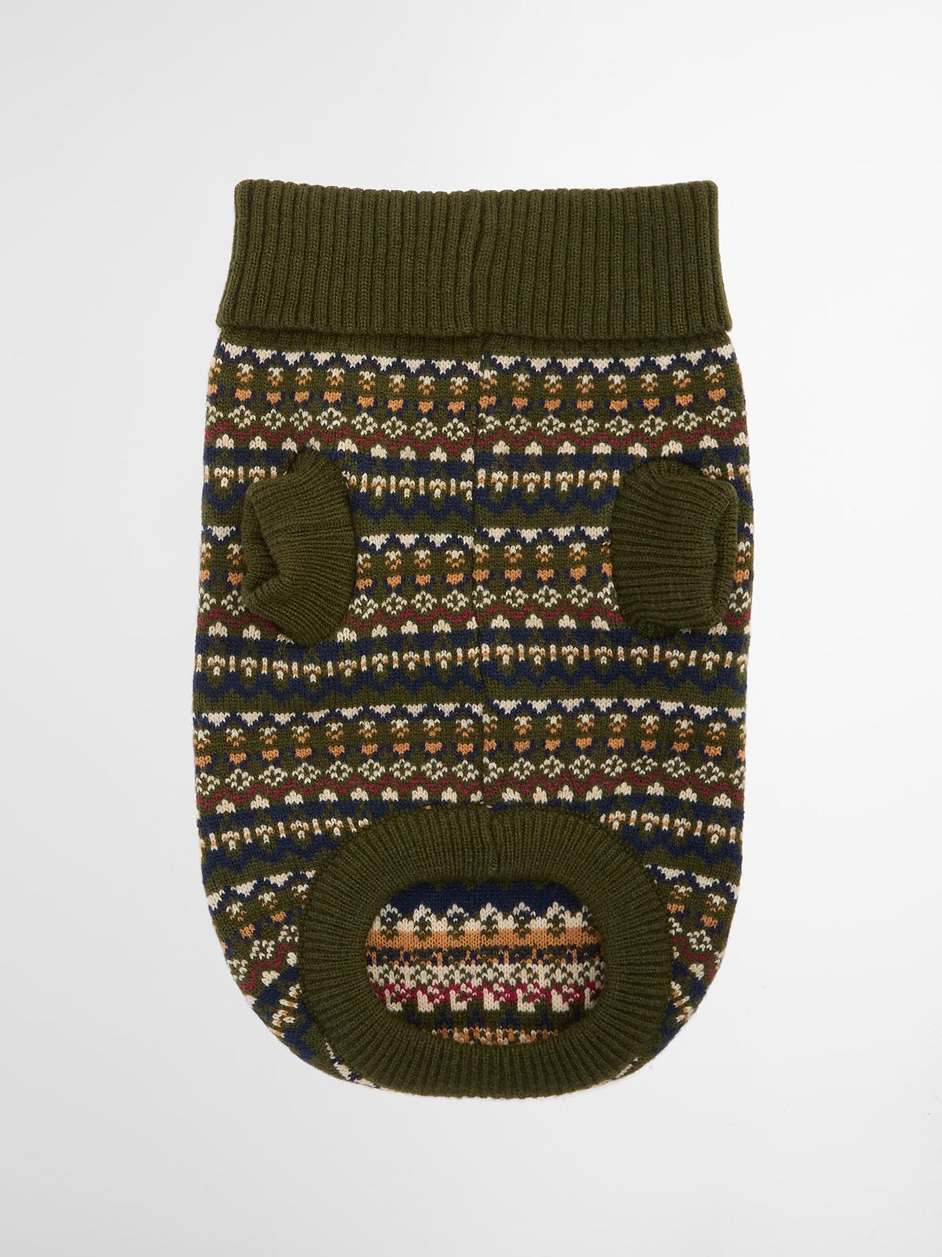 Barbour Marlow Fair Isle Dog Jumper Olive Medium