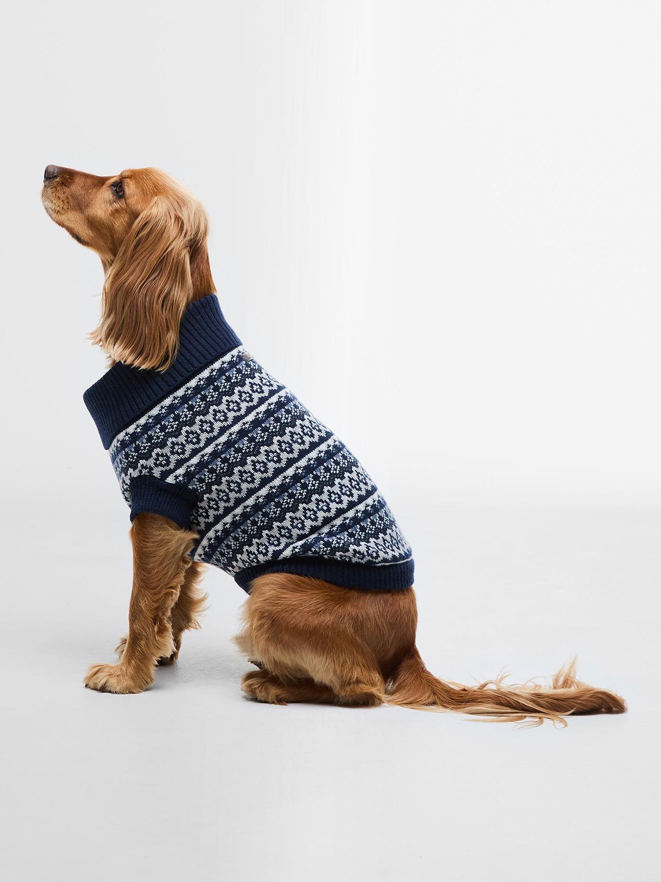 Marlow Fair Isle Dog Jumper Navy Small