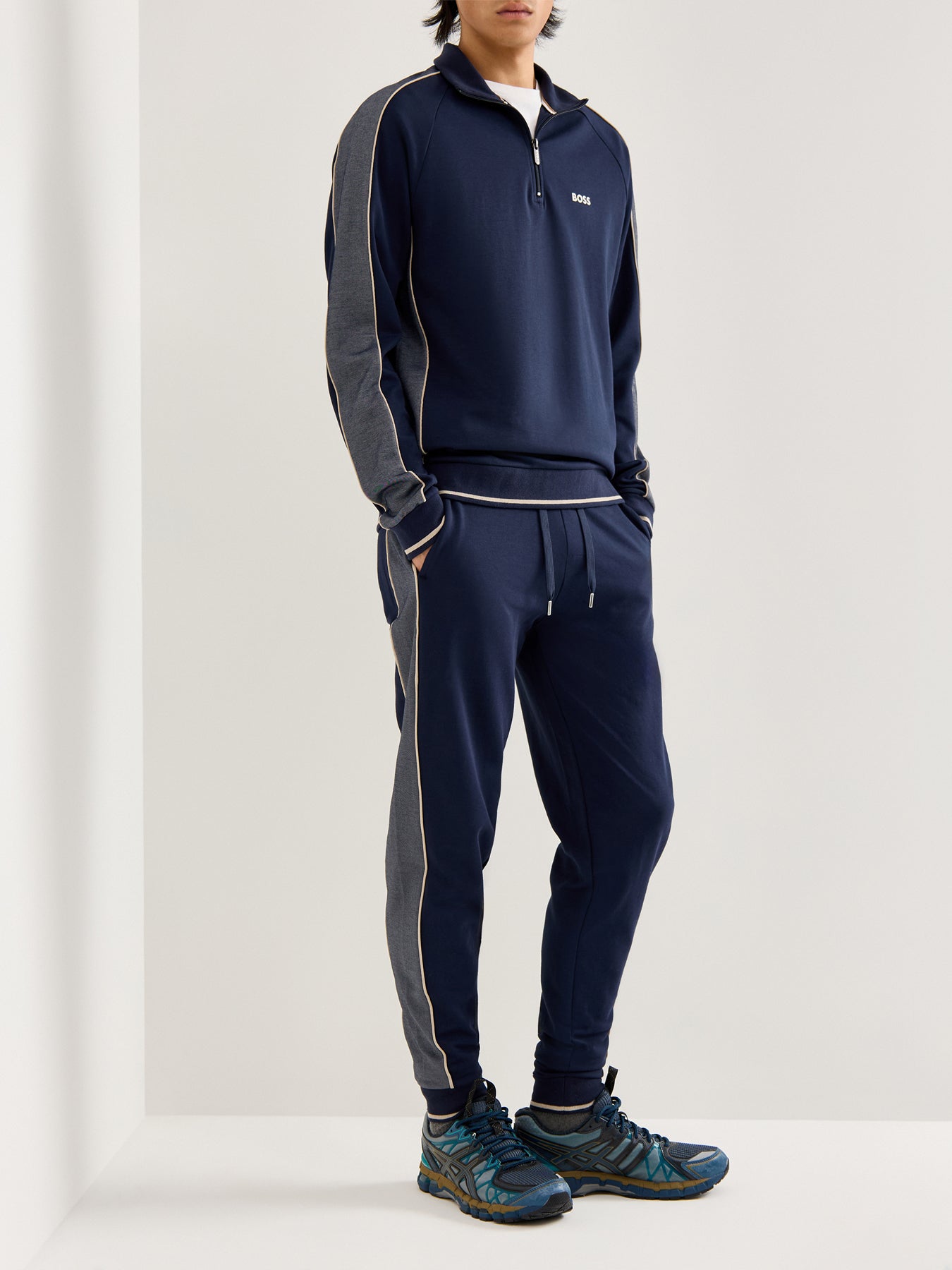 BOSS Logo Tracksuit Pants Dark Blue