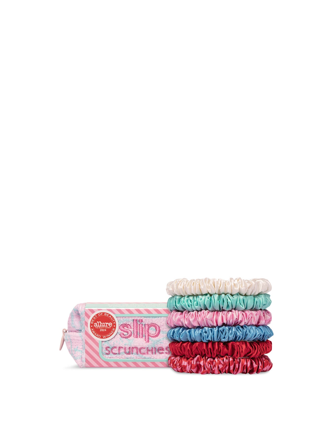 Pure Silk Skinny Scrunchies With Complimentary Pouch High Tide