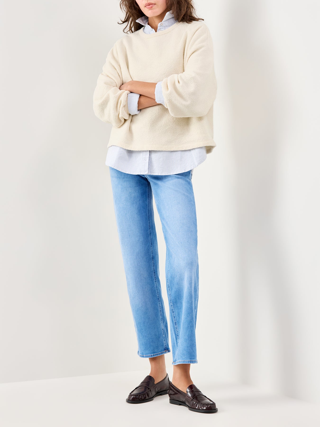 Blush Mid Waist Straight Jeans Blue