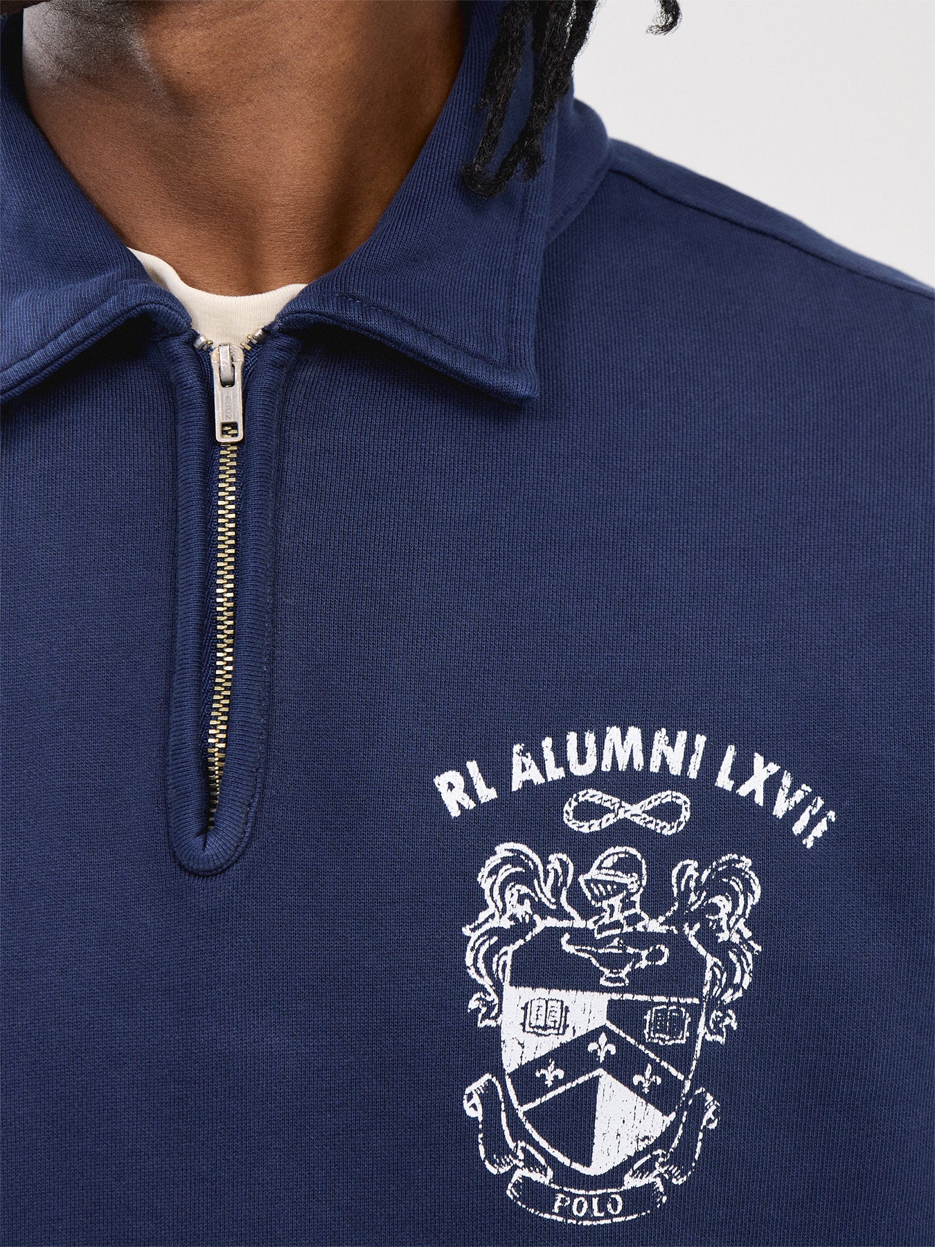 Crest Badge 1/4 Zip Sweatshirt