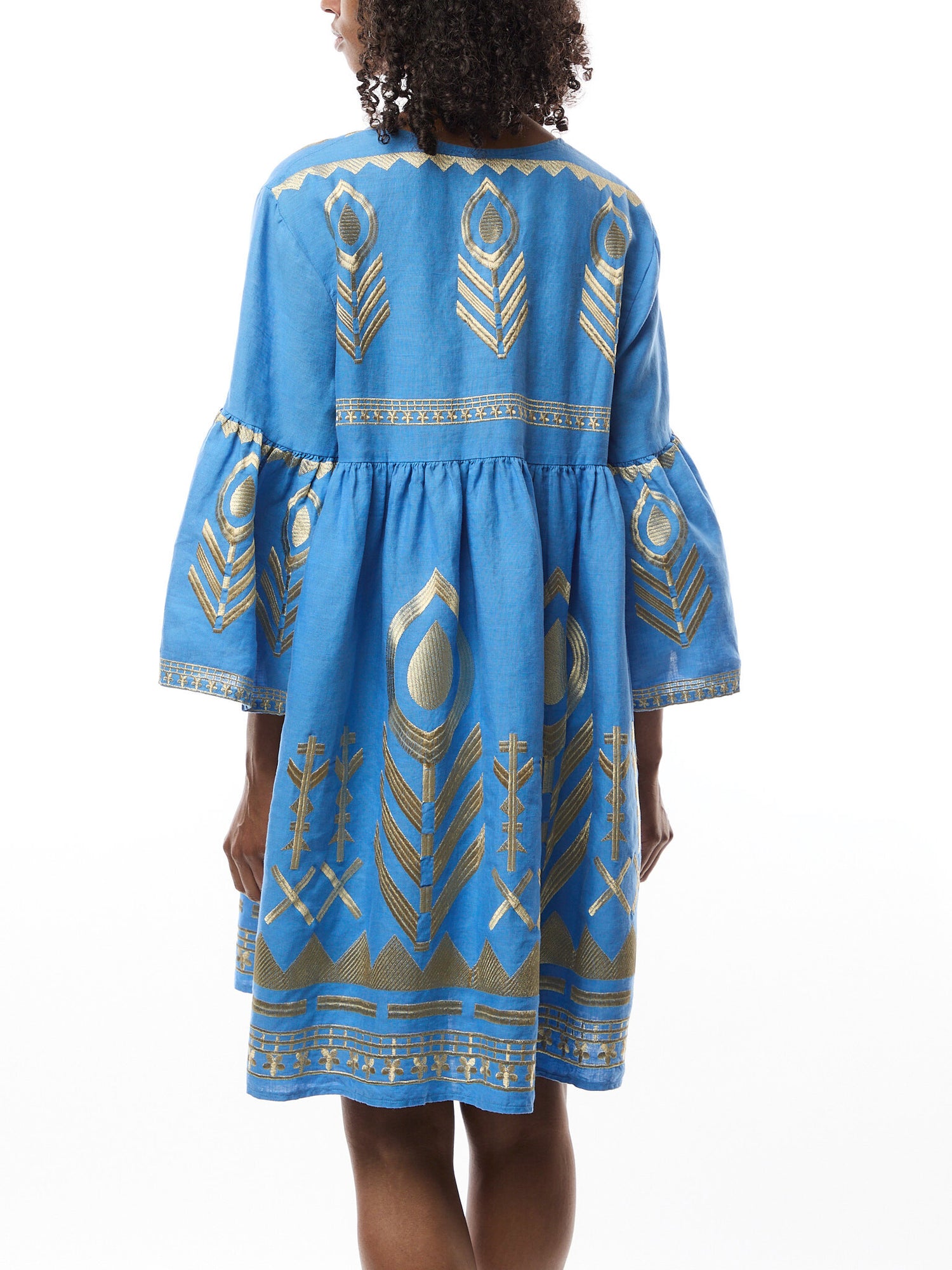 Linen Feather Mini Dress