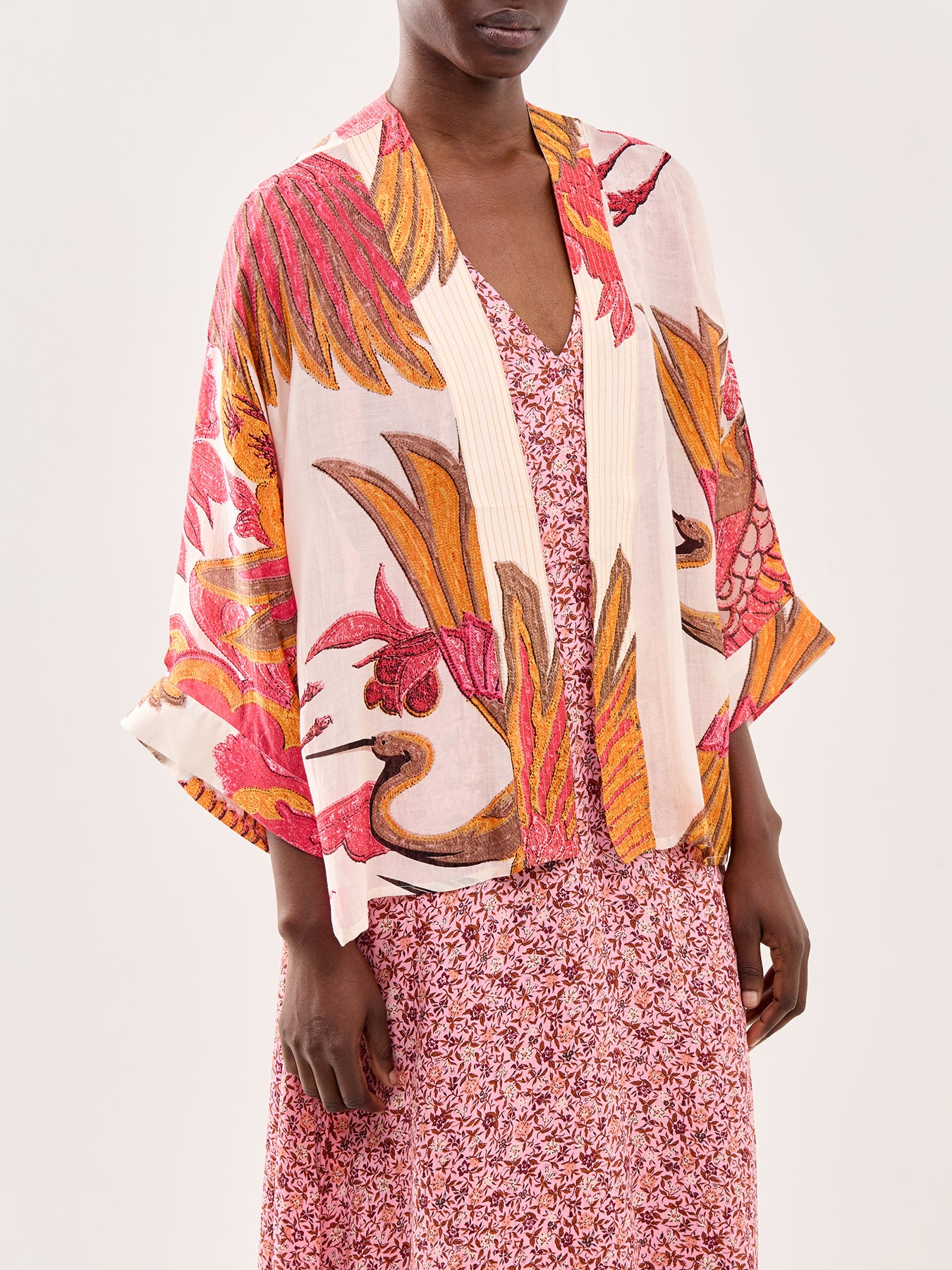 Crane Ecru Kimono Ecru