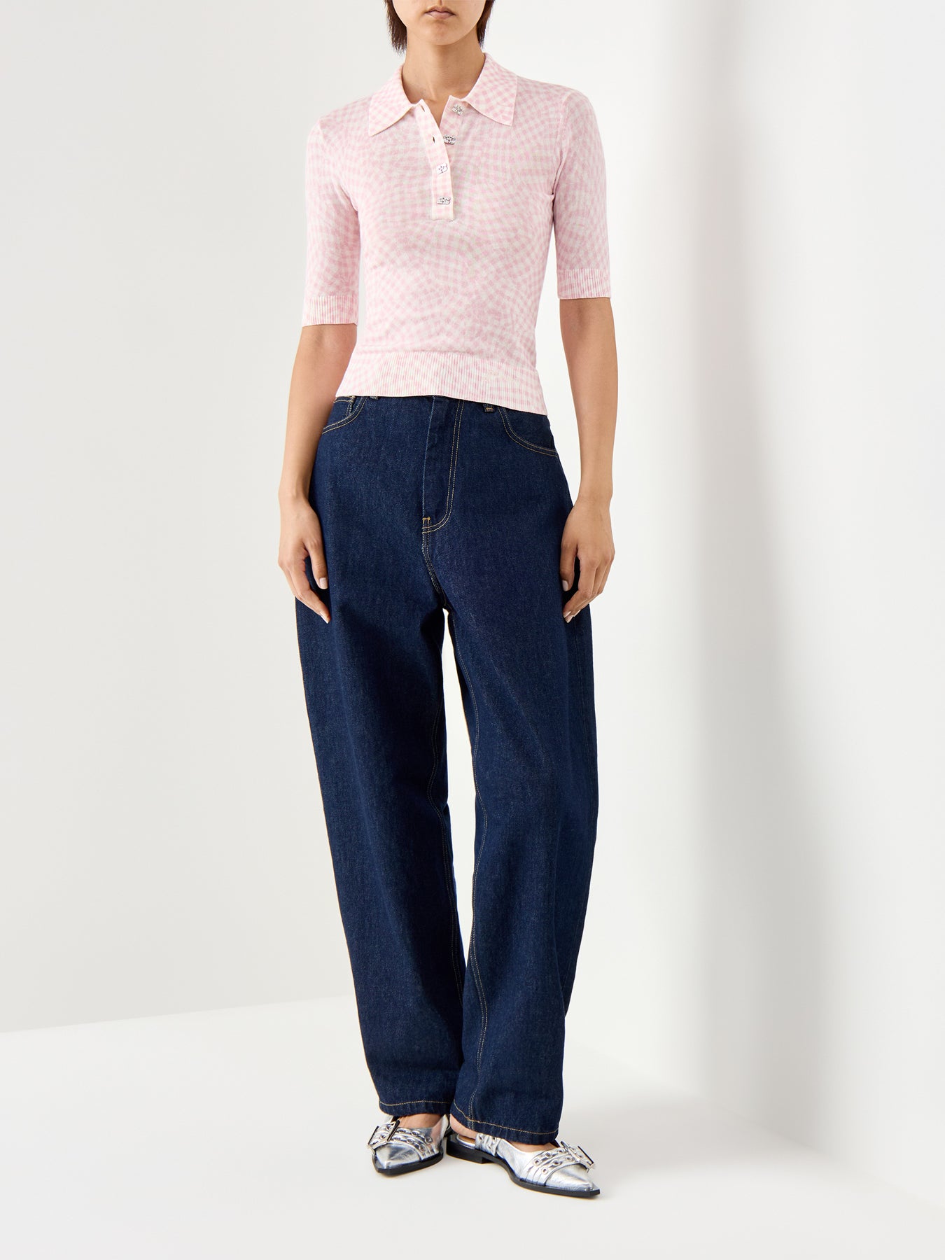 Sheer Cotton Printed Polo