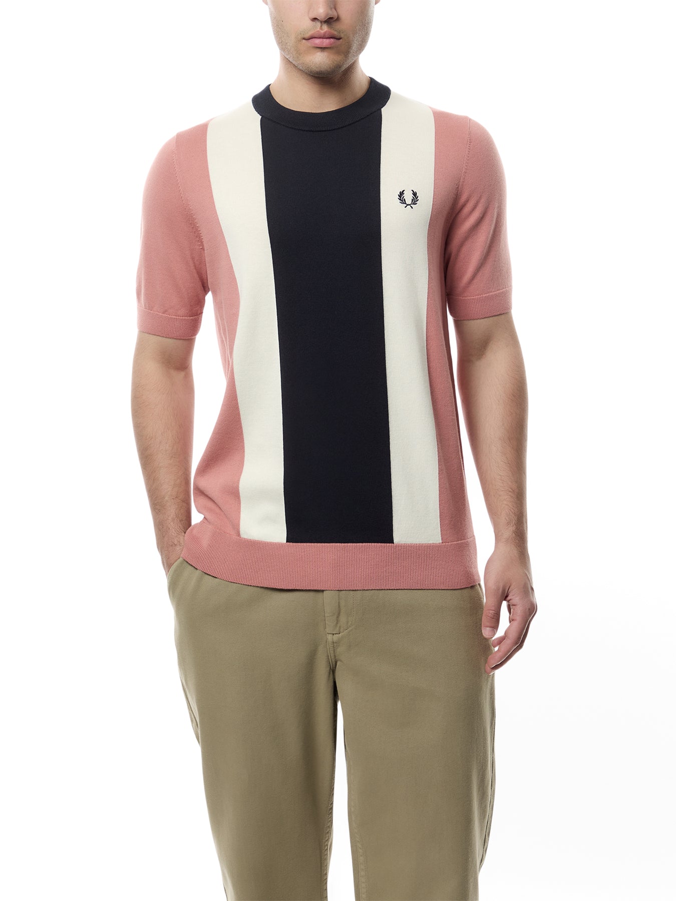 Vertical Stripe Knitted T-Shirt