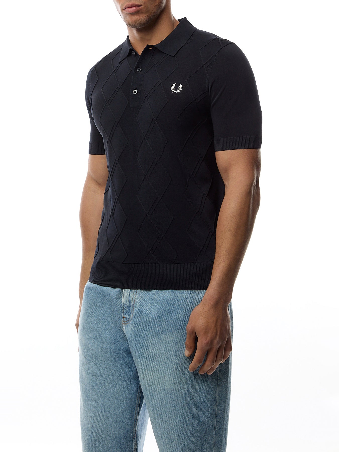 Cable Knitted Polo Shirt