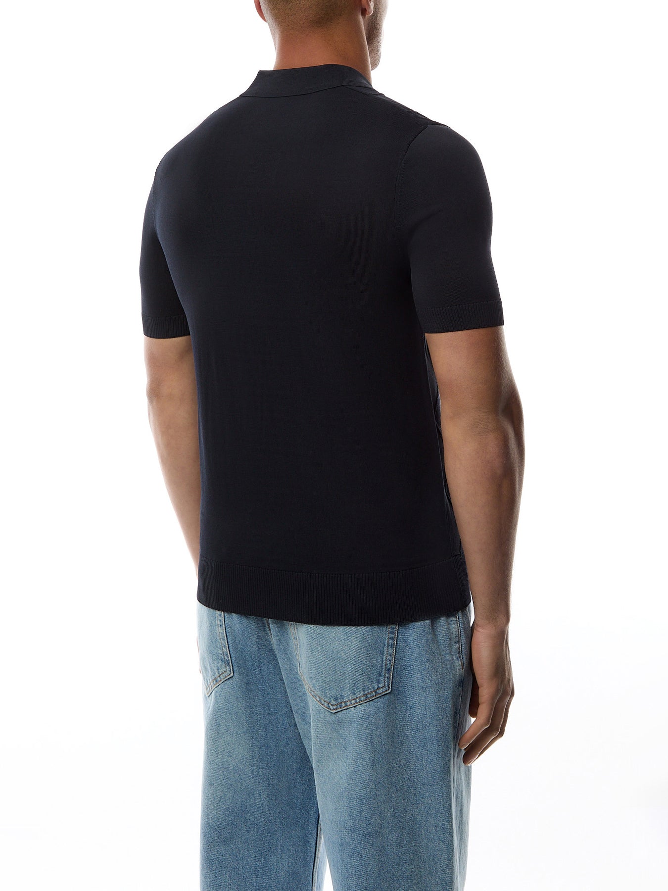 Cable Knitted Polo Shirt