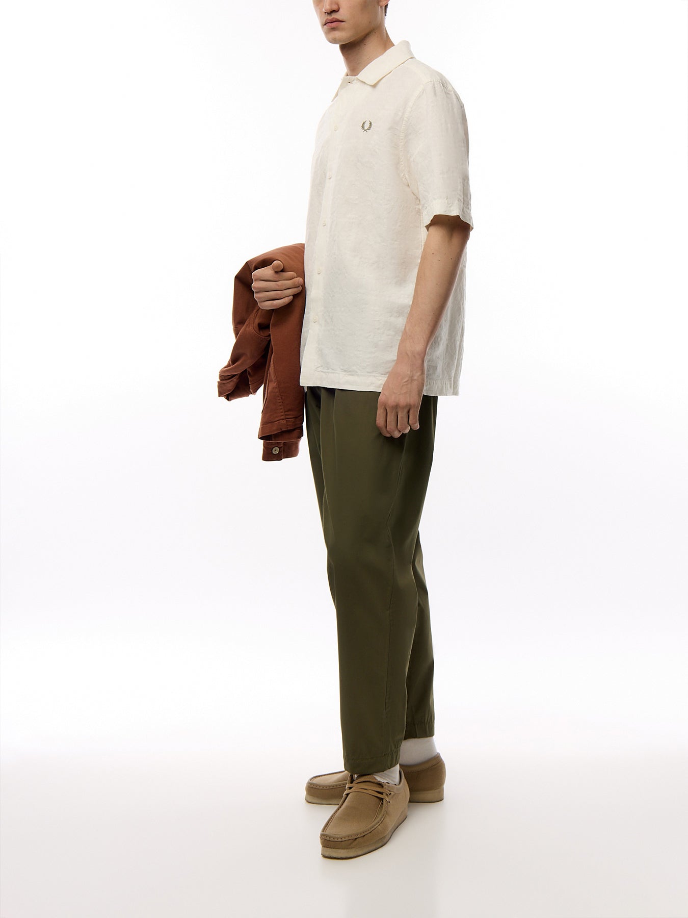 Jacquard Linen Blend S/S Shirt