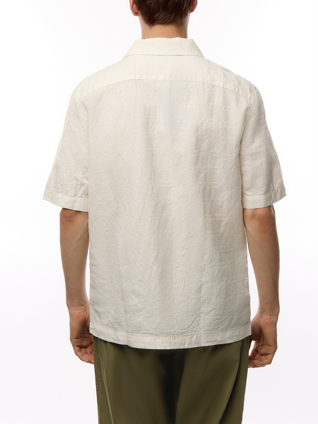 Jacquard Linen Blend S/S Shirt