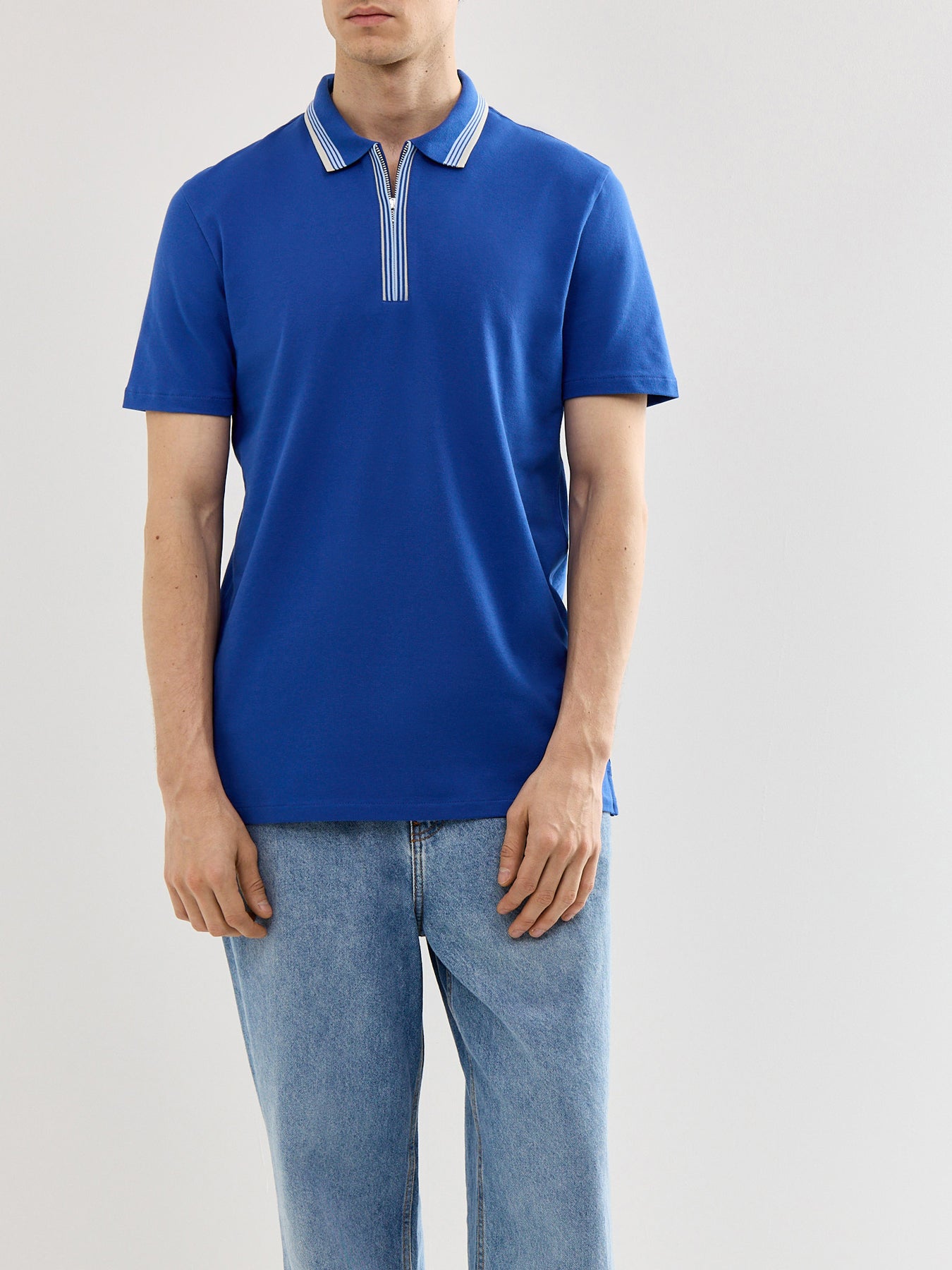 Half Zip Zebra Knited Polo