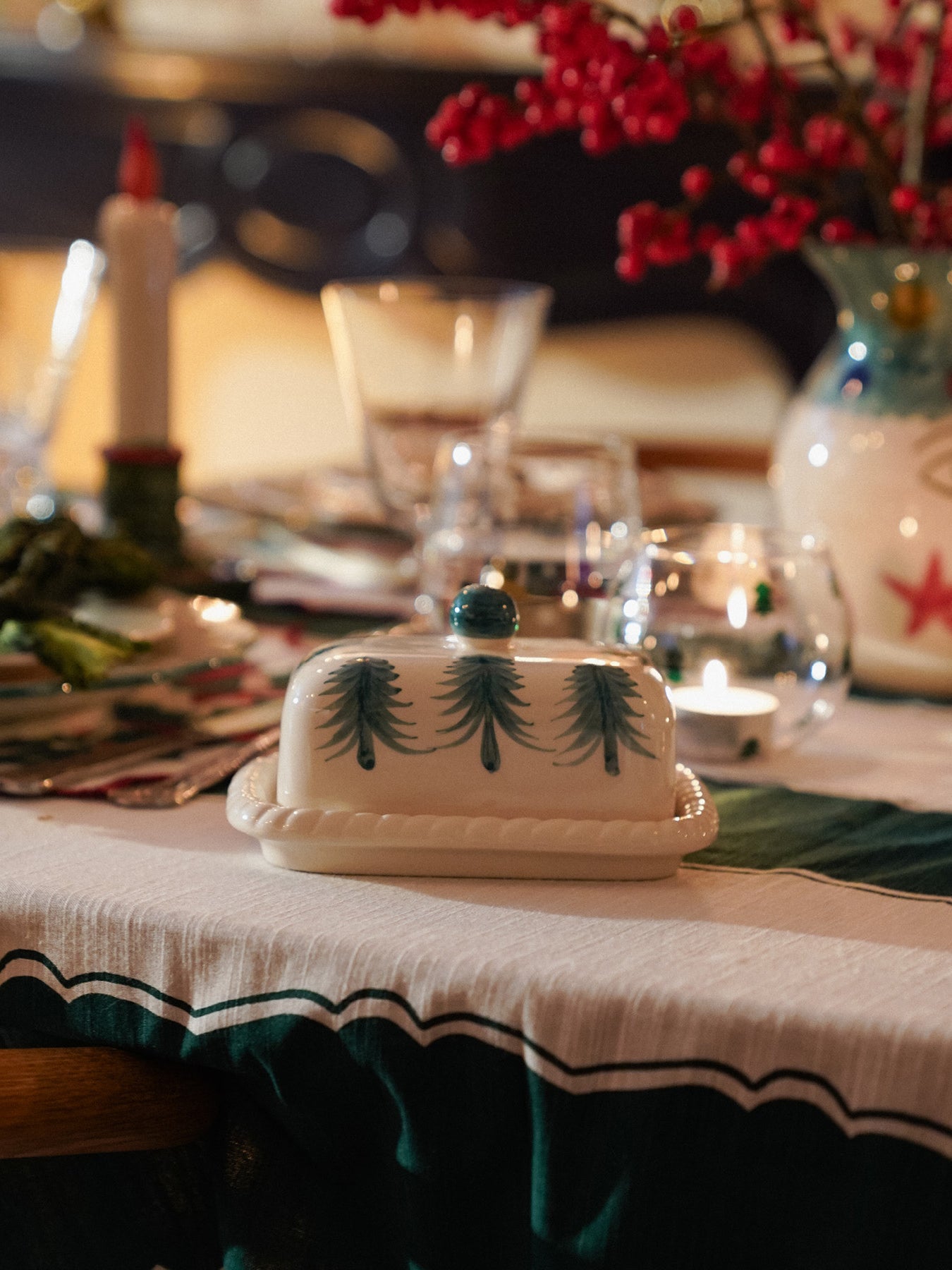 Christmas Forest Butter Dish