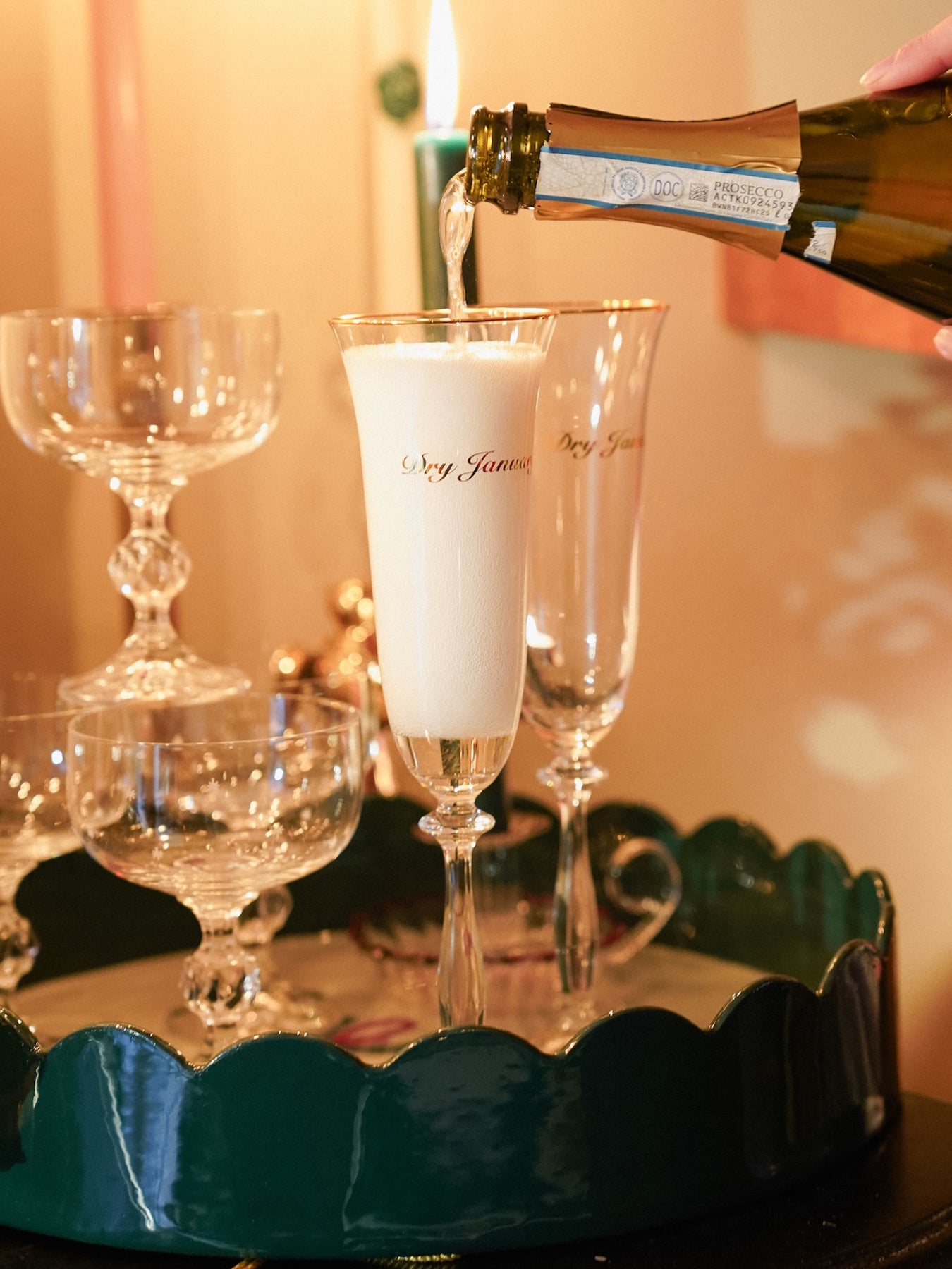 Dry January Champagne Flute Set of 2