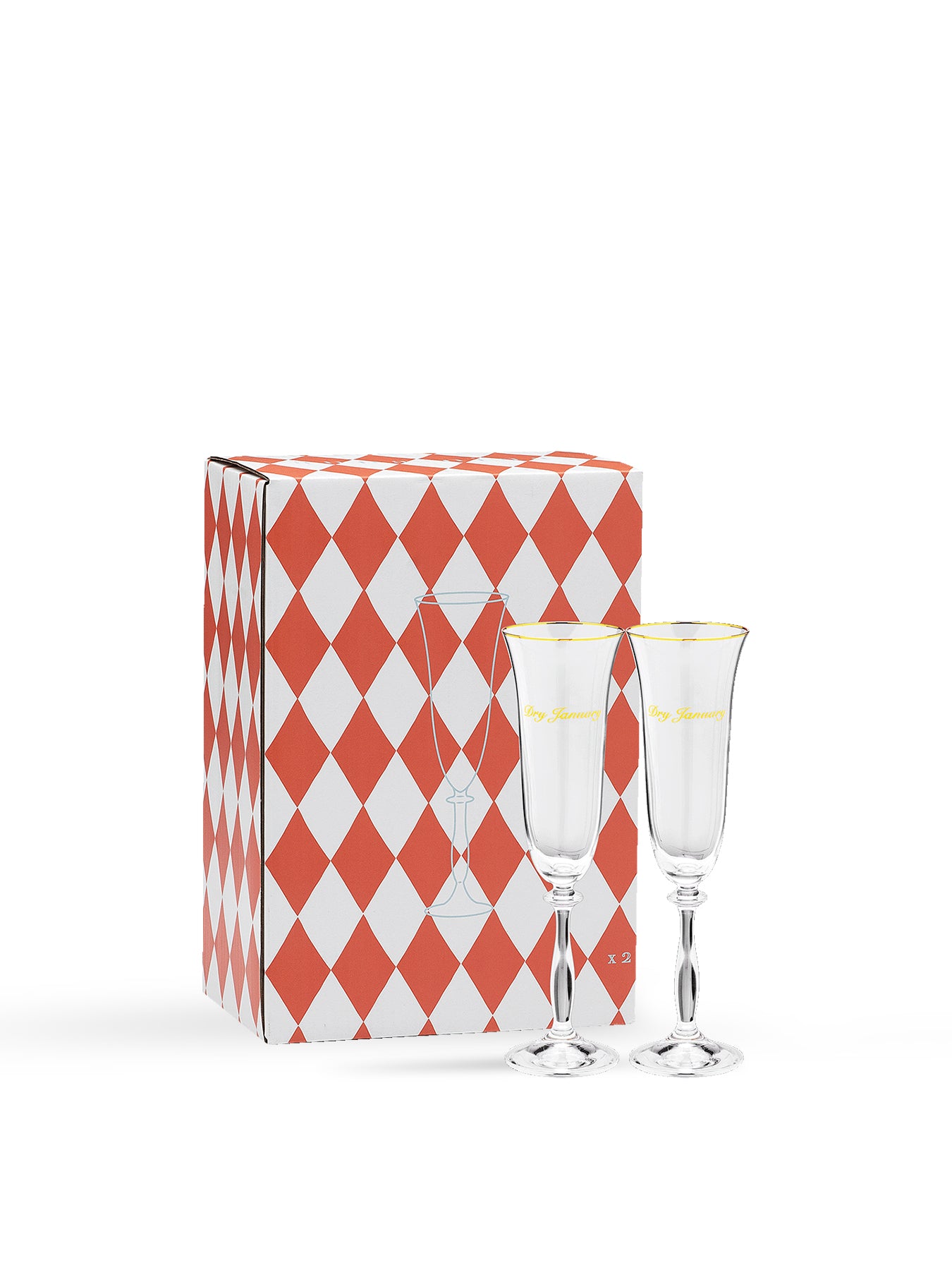 Dry January Champagne Flute Set of 2