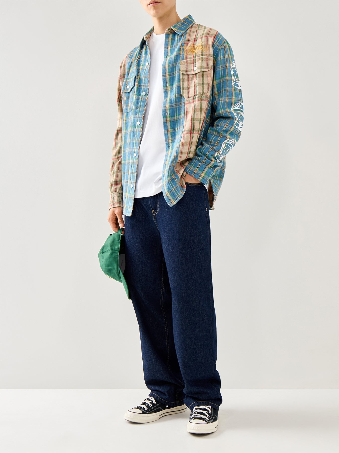 Panelled Check Shirt