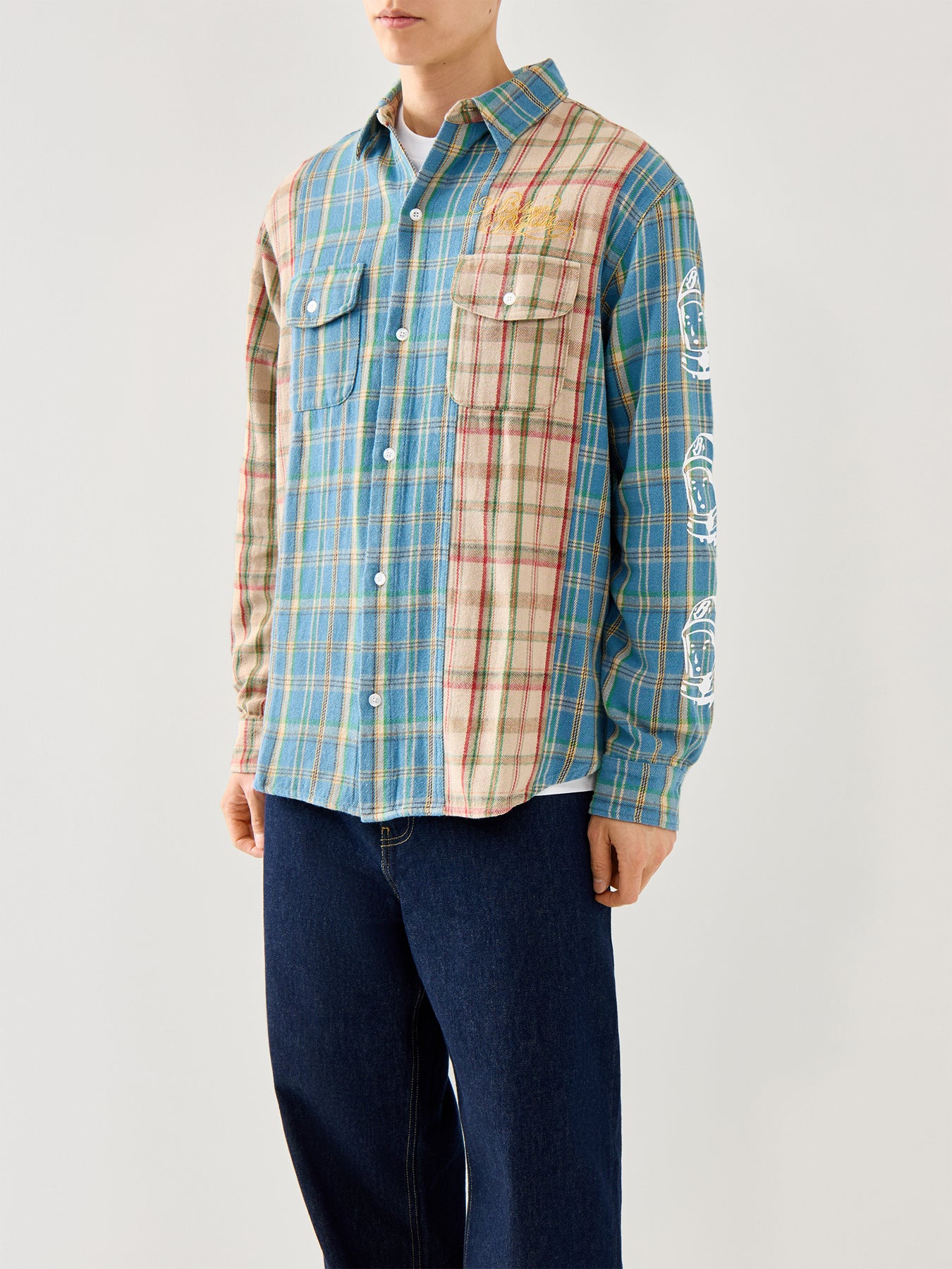 Panelled Check Shirt