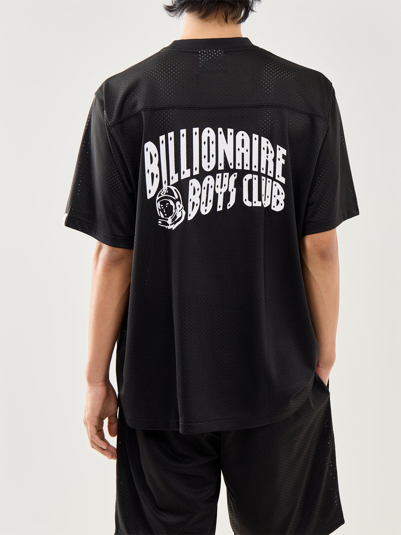 Black Cotton Small Arch Logo Woven Jersey