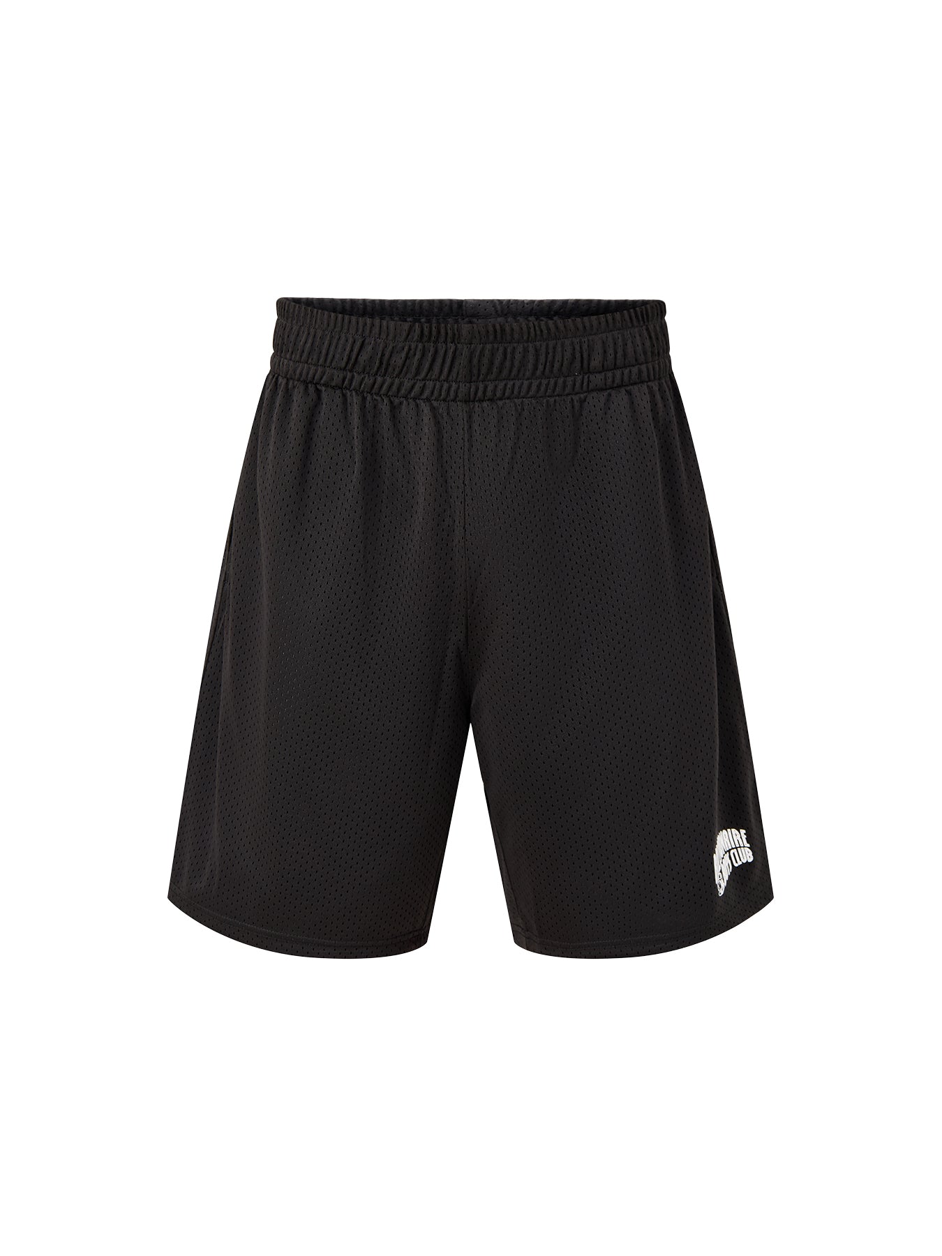 Black Polyester Drawstring Woven Shorts
