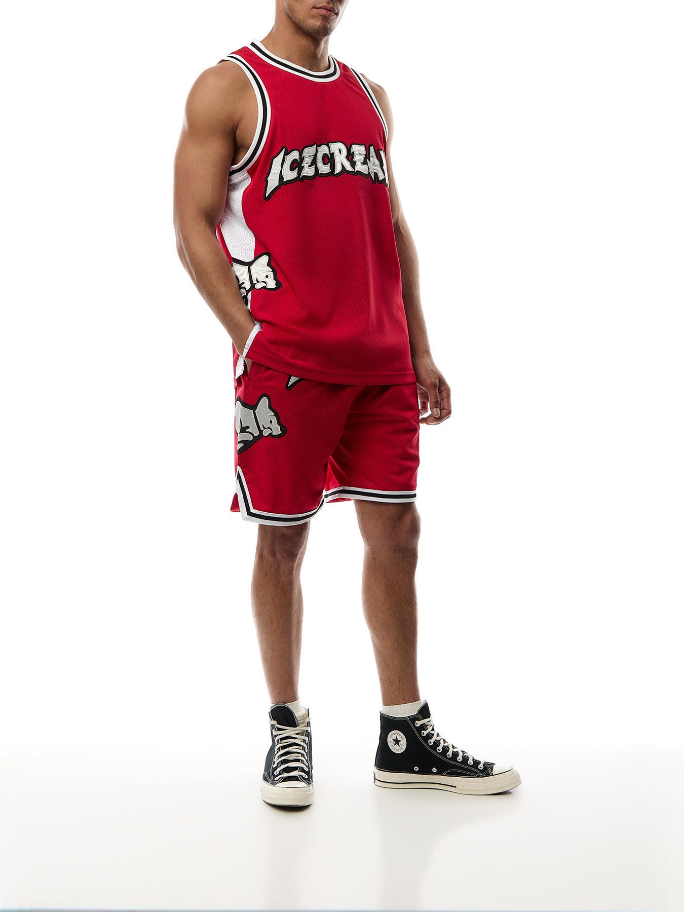 Running Puppy Applique Basketball Shorts