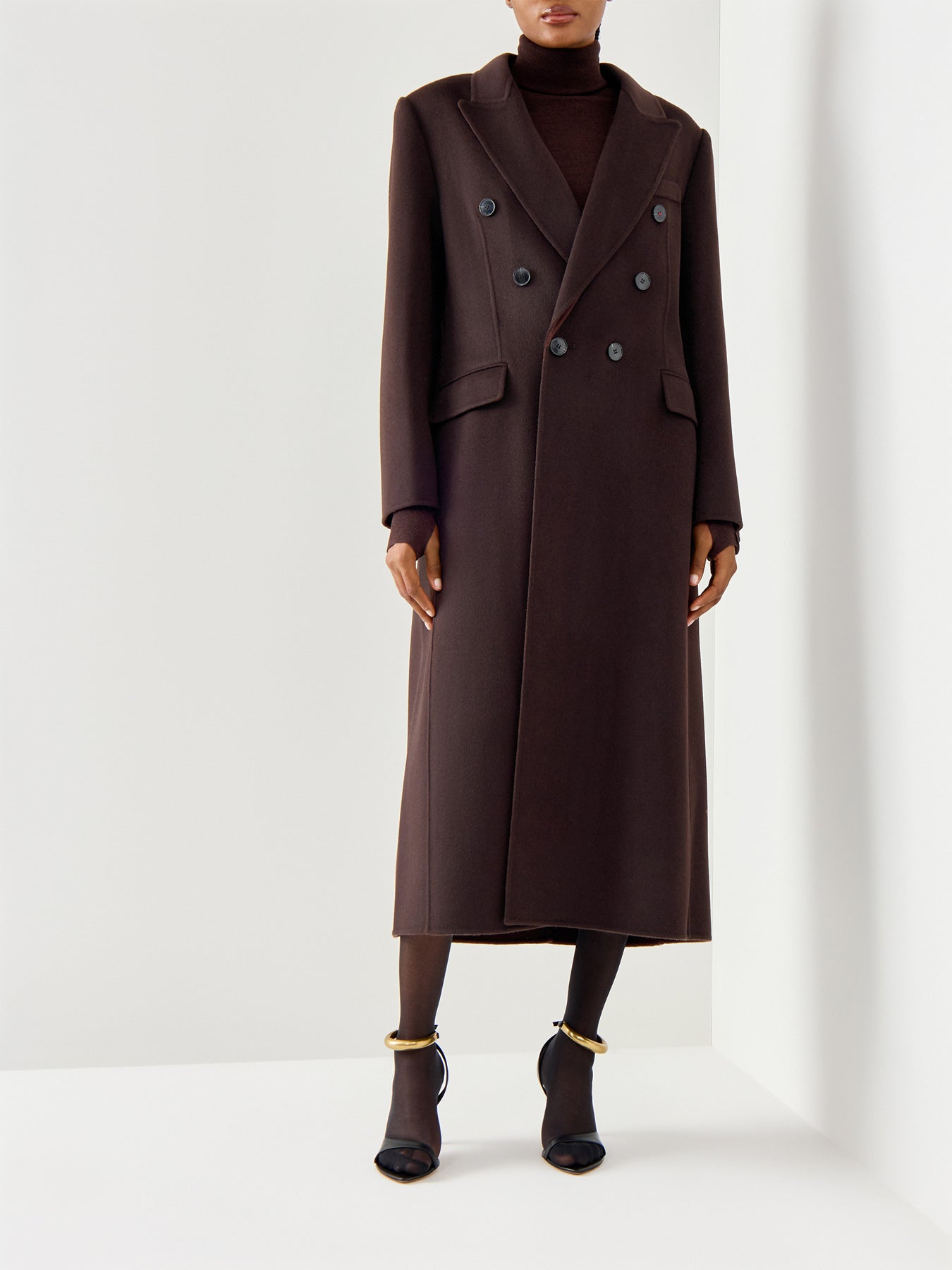 Double Faced Overcoat Double Breasted Maxi Cashmere Blend