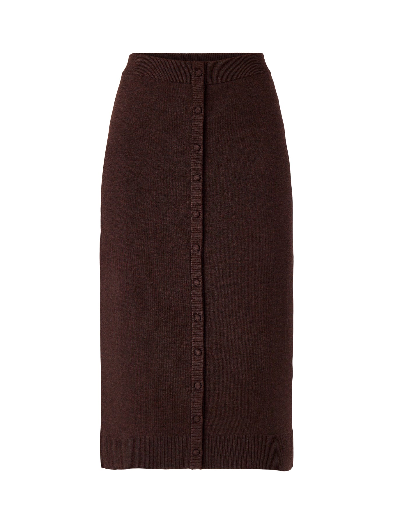 Button Detail Knitted Midi Skirt