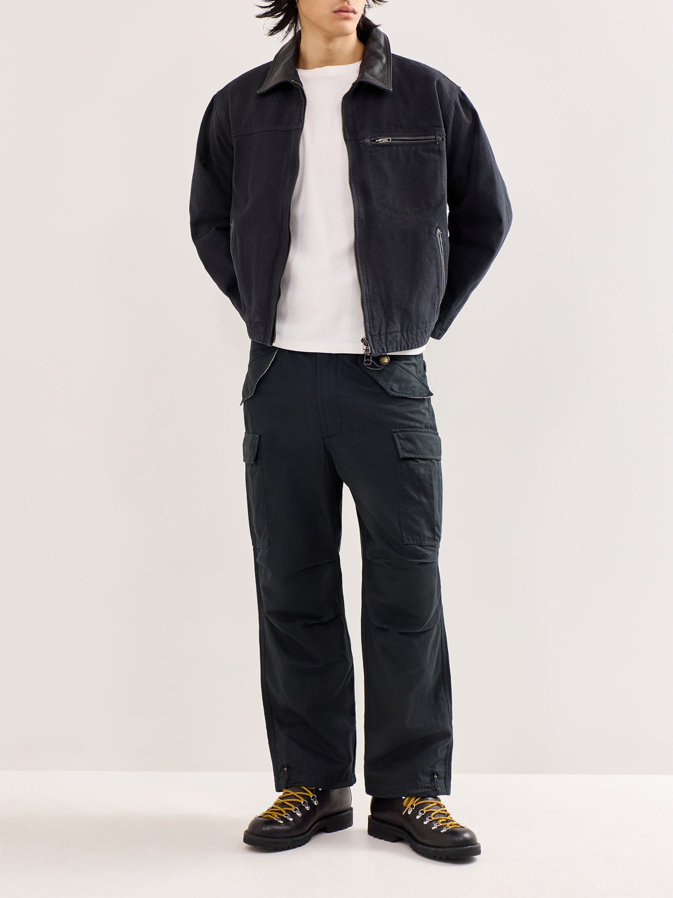 Heavy Canvas Destroyed Work Jacket Black