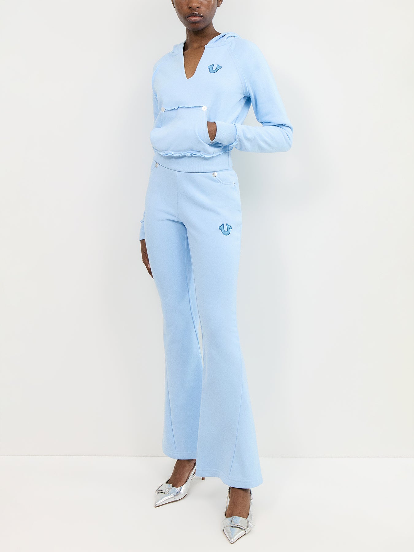 Terry V Notch Hoodie Raw Edge