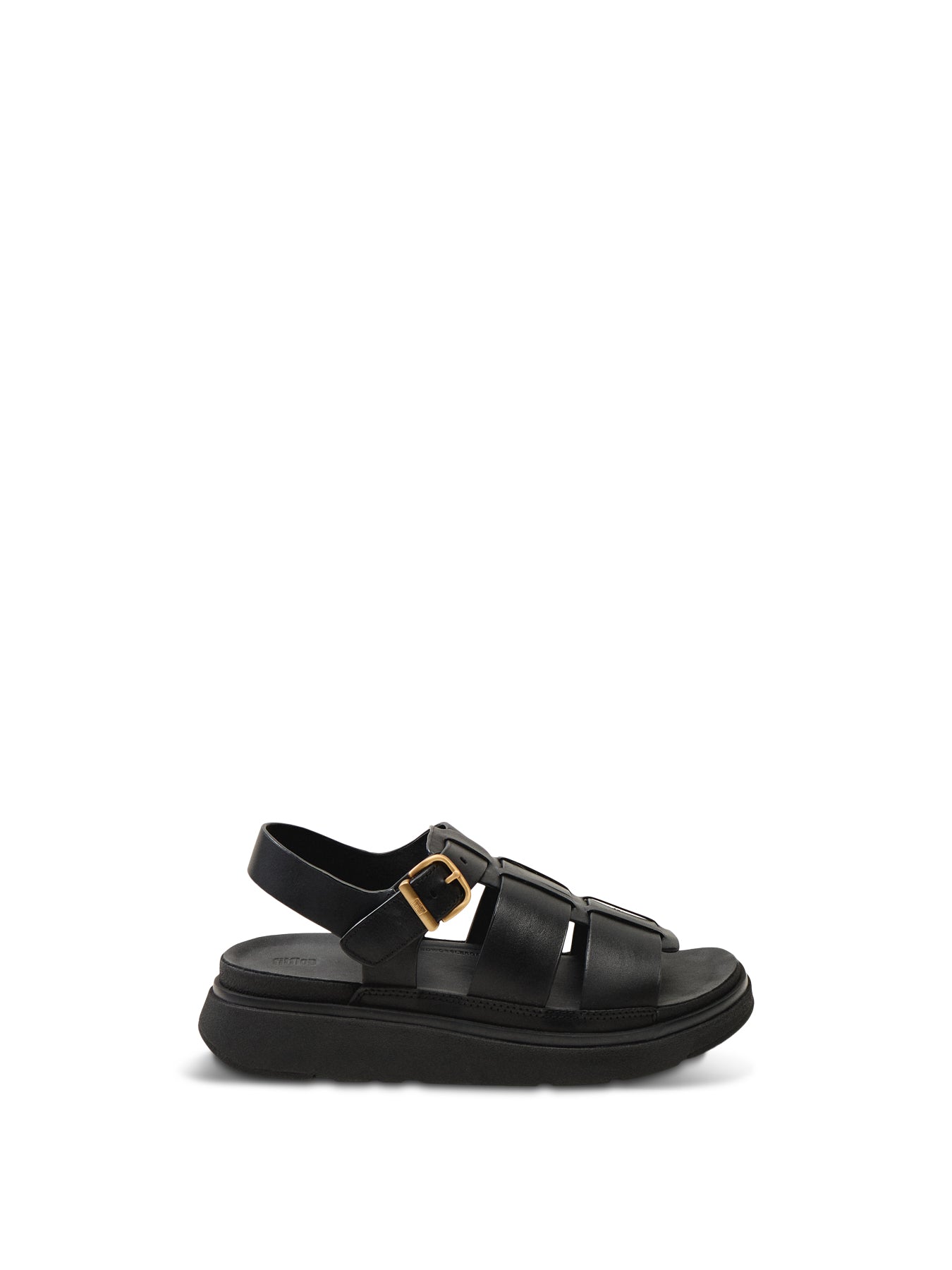 Gen-Ff Leather Fisherman Sandals All Black