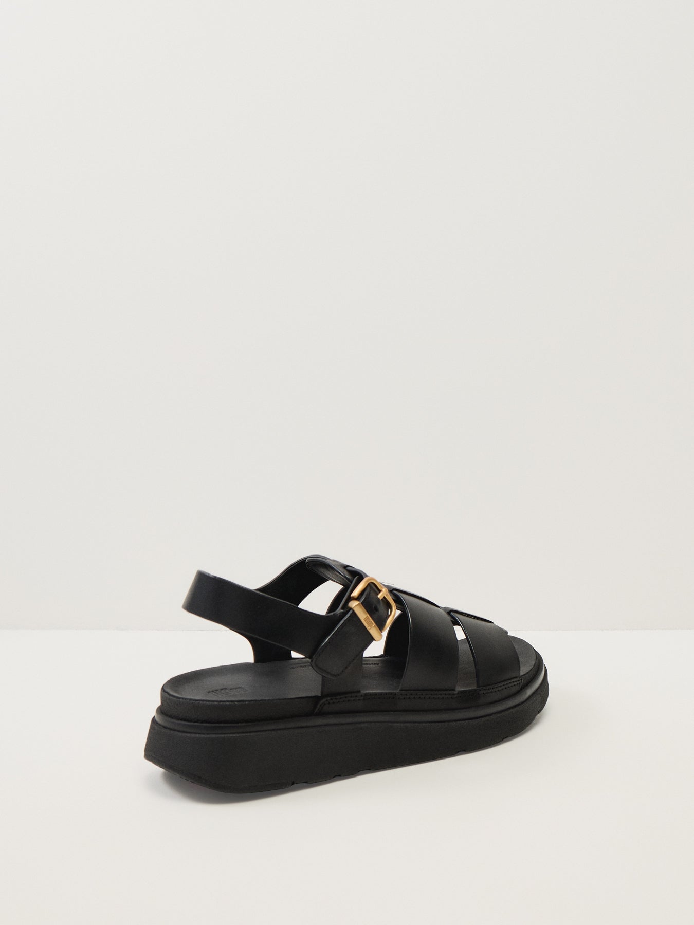 Gen-Ff Leather Fisherman Sandals All Black