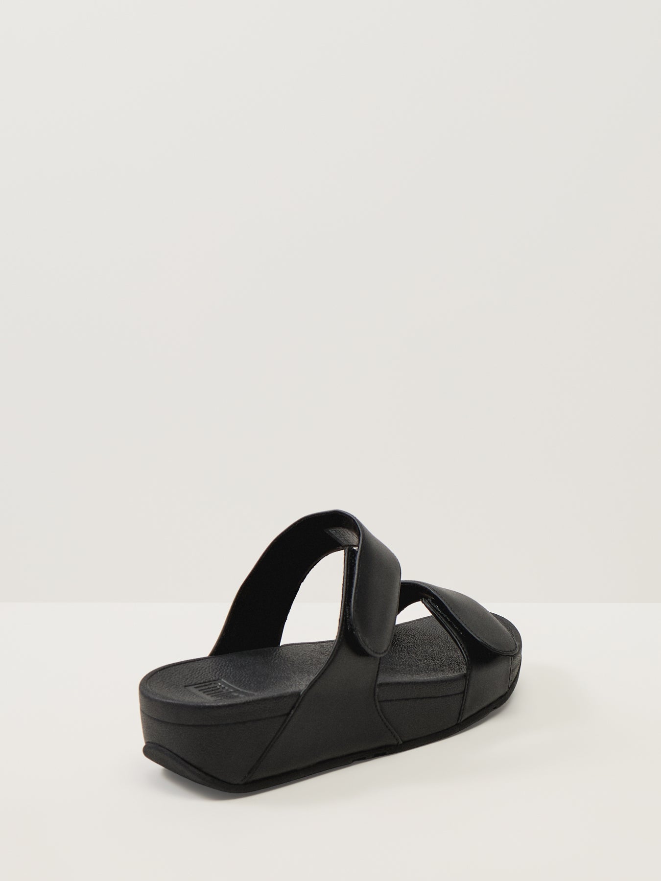Lulu Adjustable Leather Slides All Black