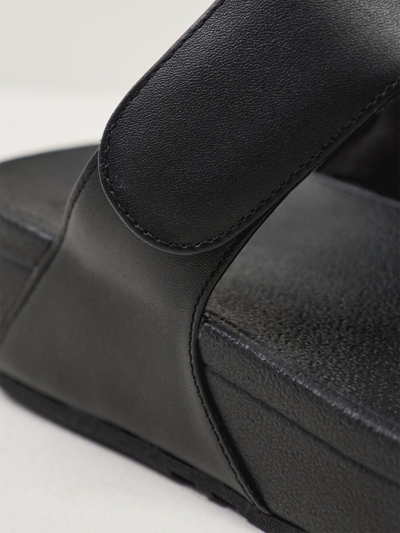 Lulu Adjustable Leather Slides All Black