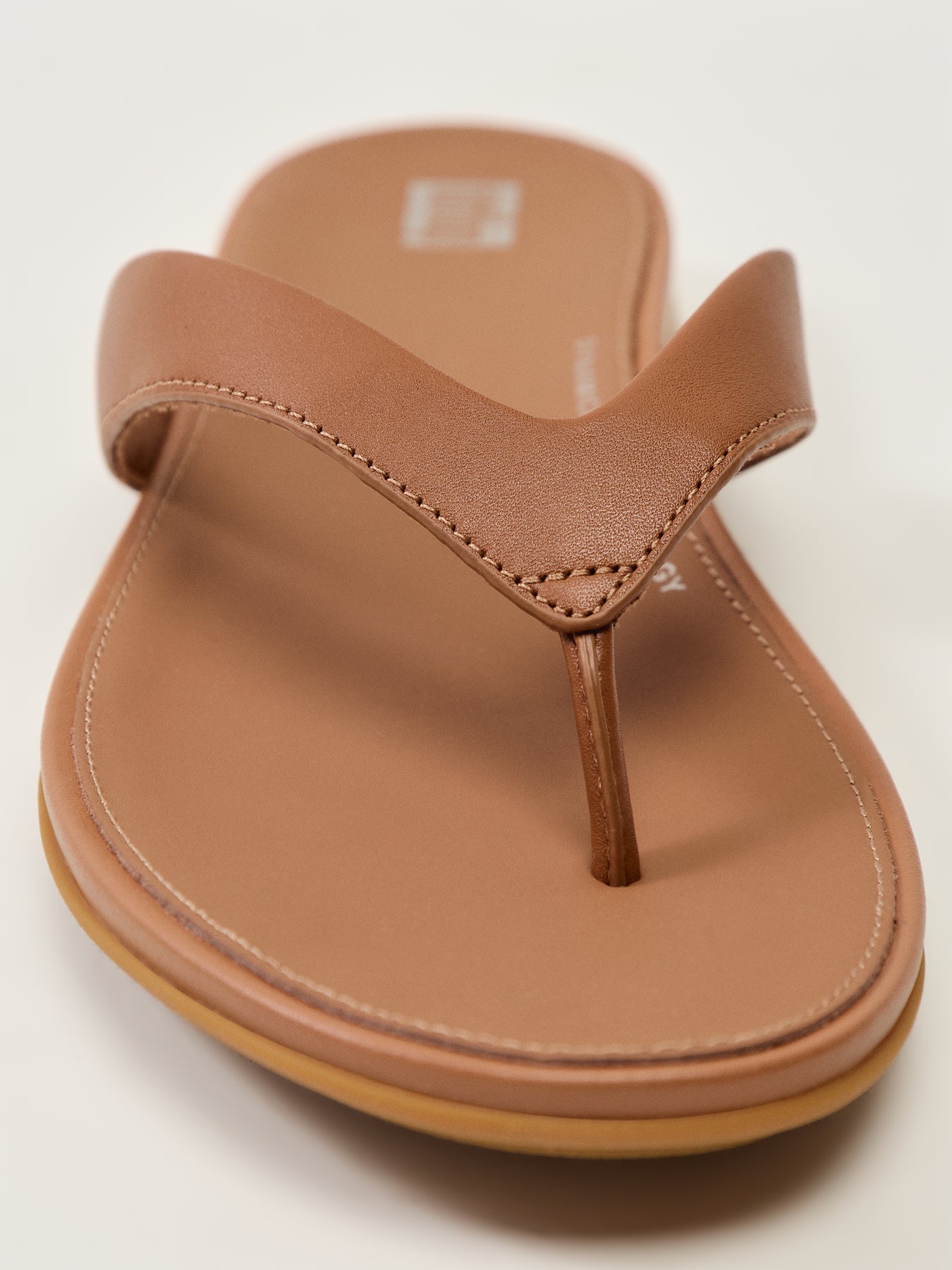 Gracie Leather Flip-Flops Tan
