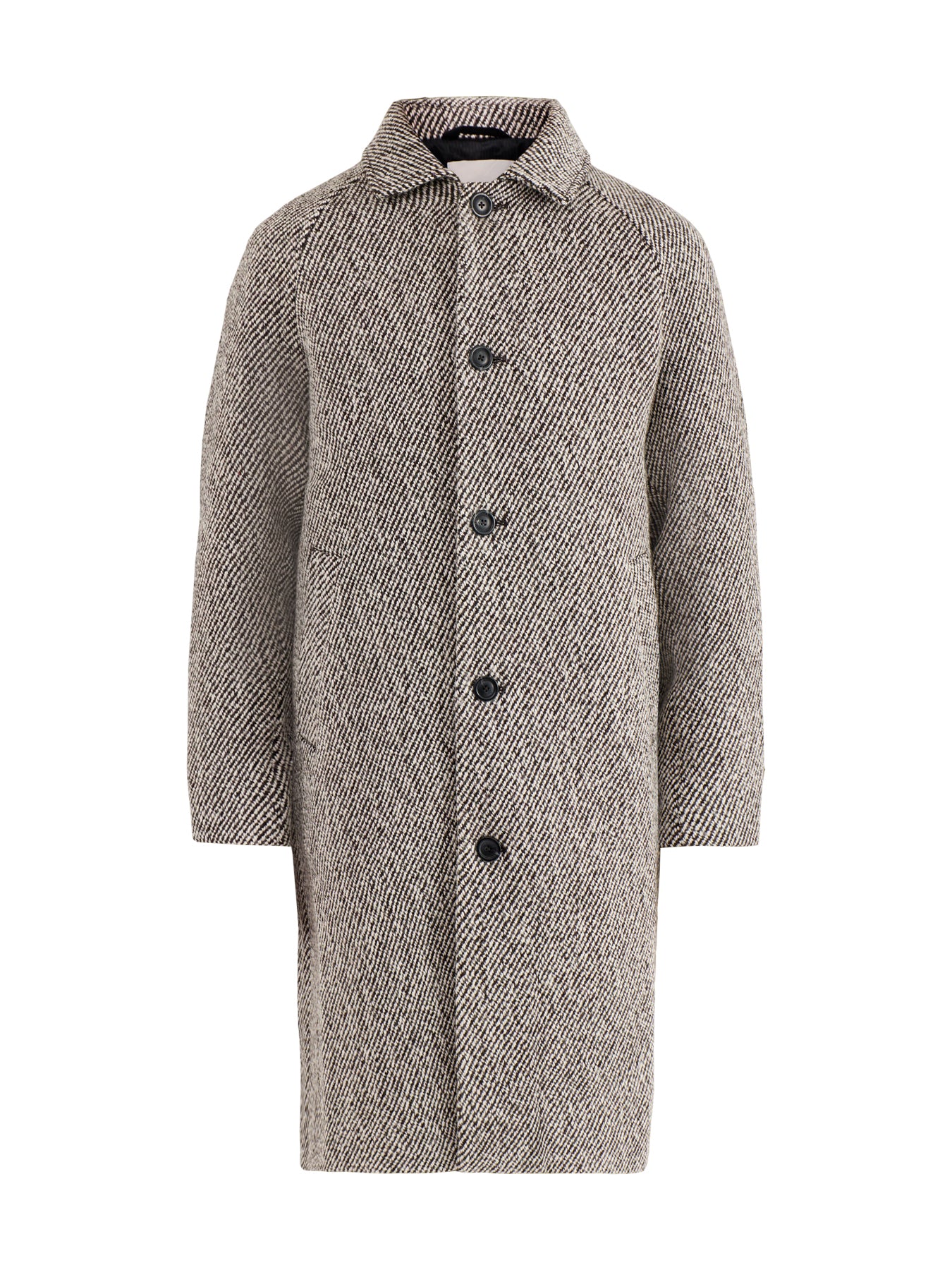 Michael Twill Wool Coat Charcoal
