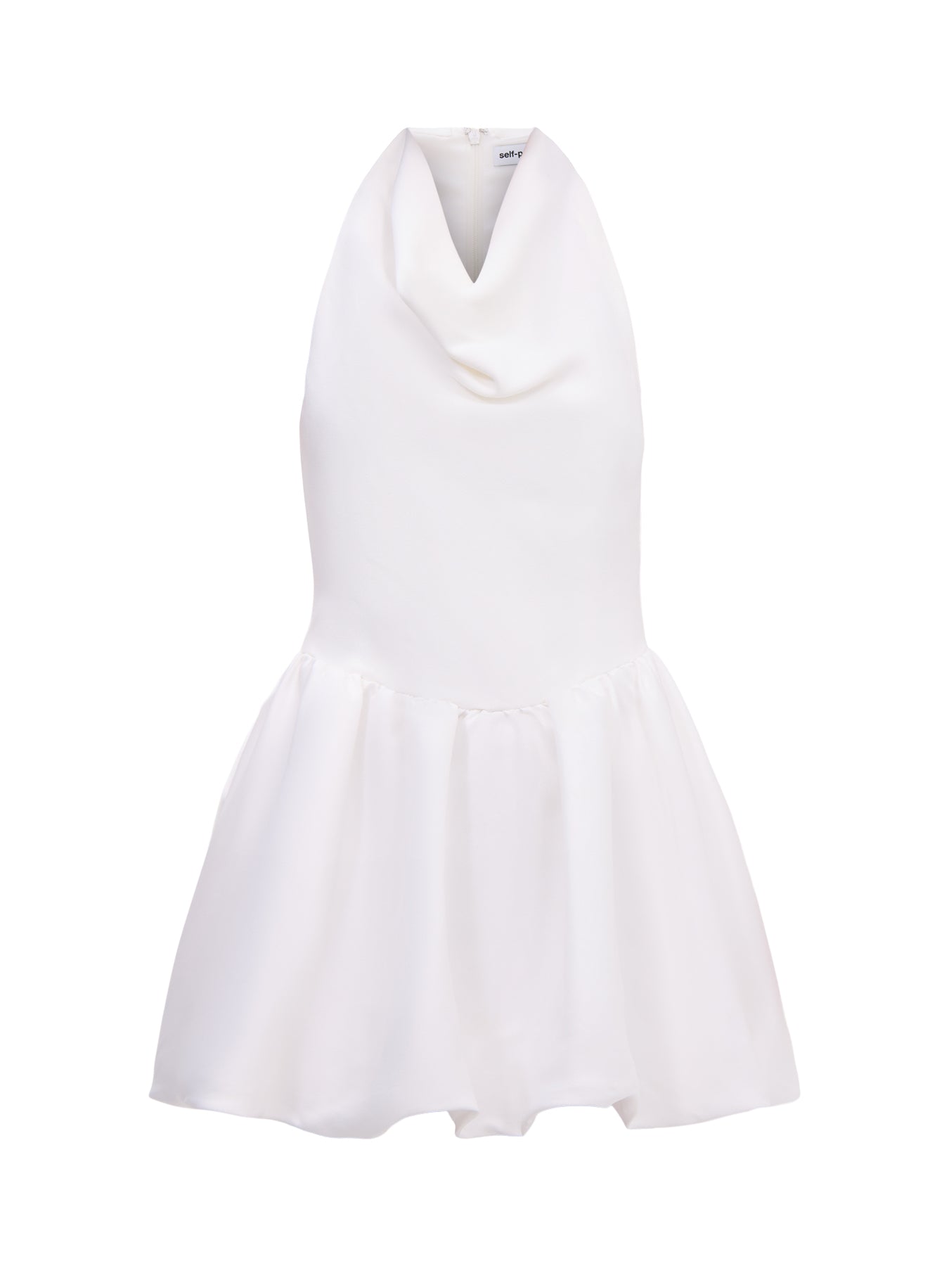 White Halter Neck Mini Dress