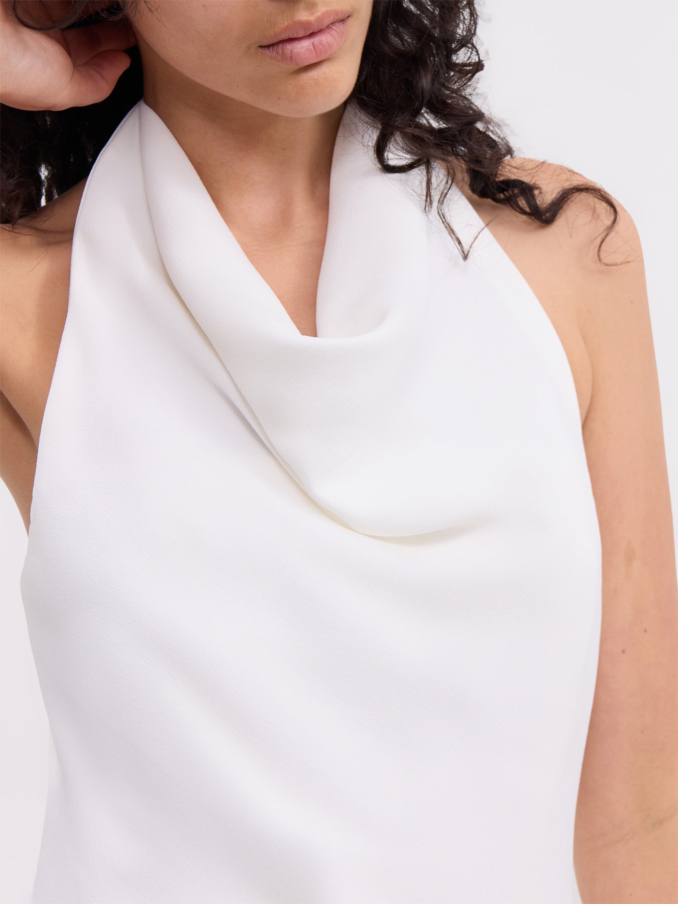 White Halter Neck Mini Dress