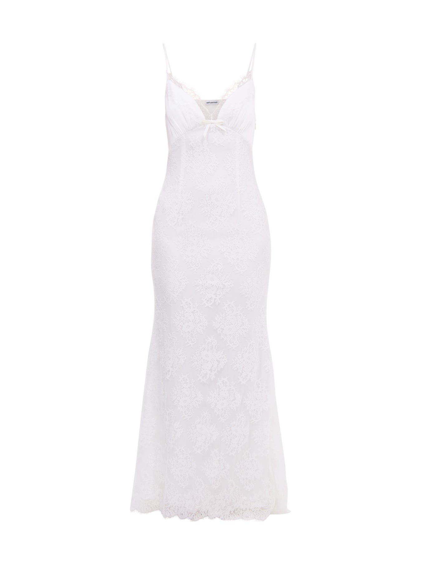 White Strappy Floral Lace Maxi Dress