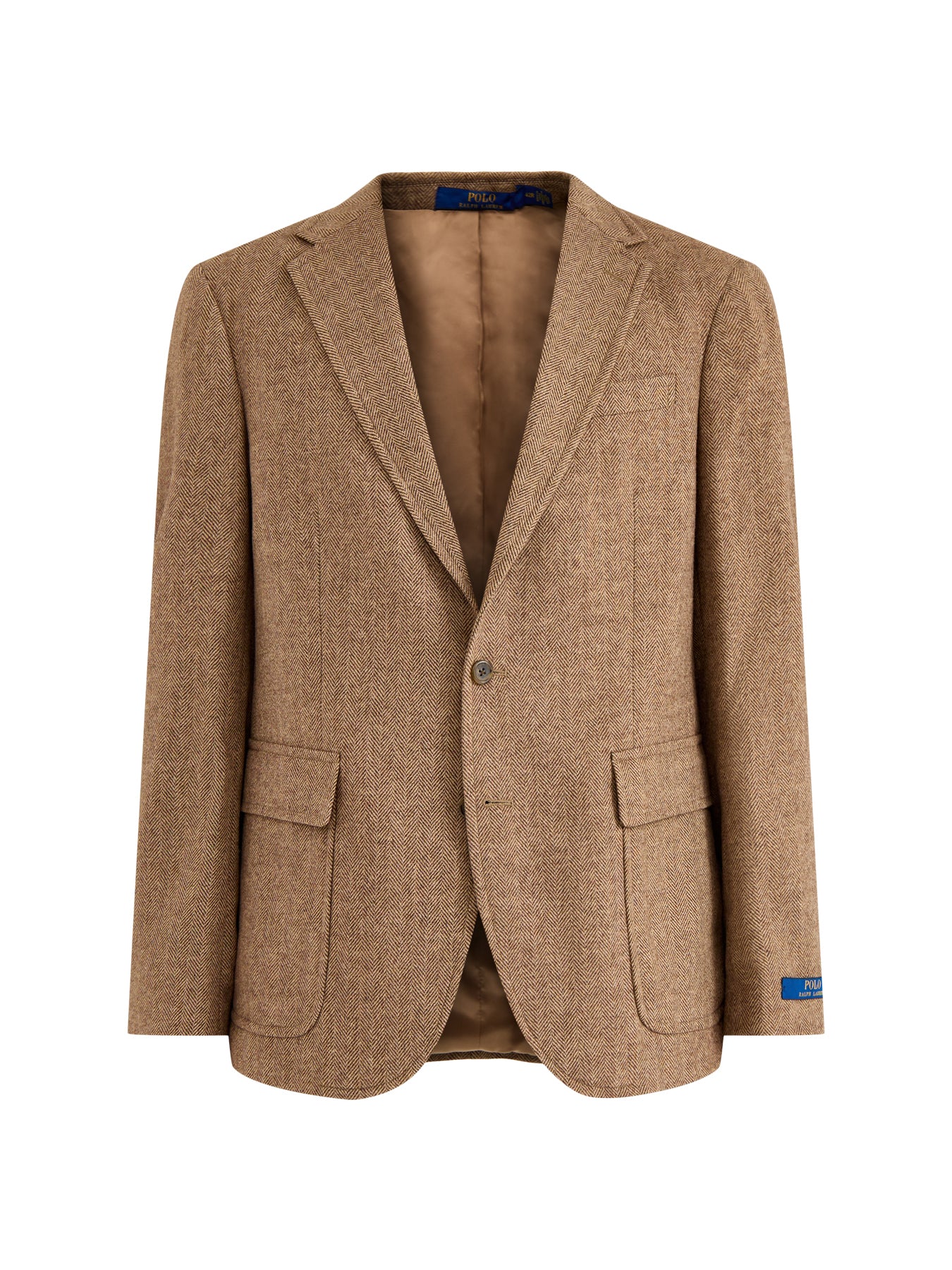 Herringbone Single Breast Blazer Tan